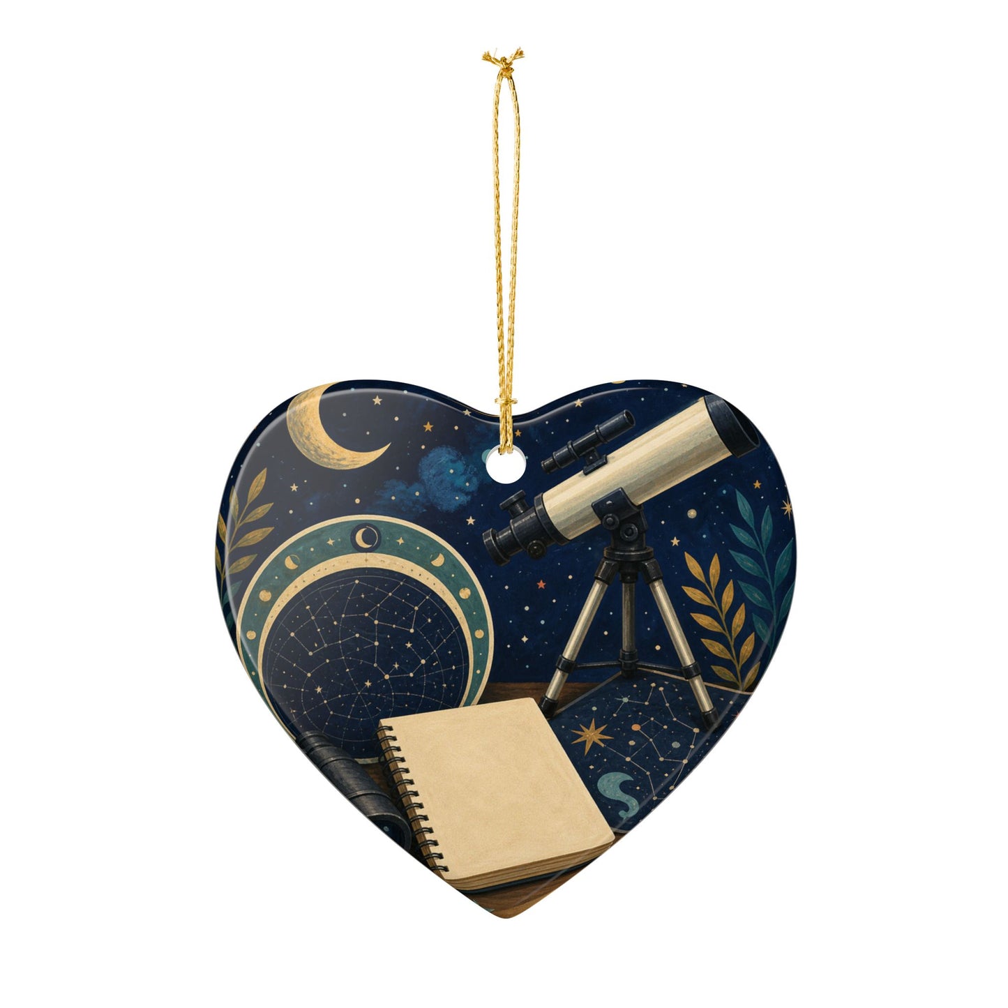 Classic Stargazing Astronomy Hobby Art Ceramic Ornament, Holiday Keepsake and Gi