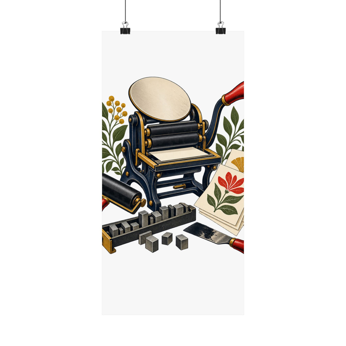 Botanical Letterpress Printshop Poster