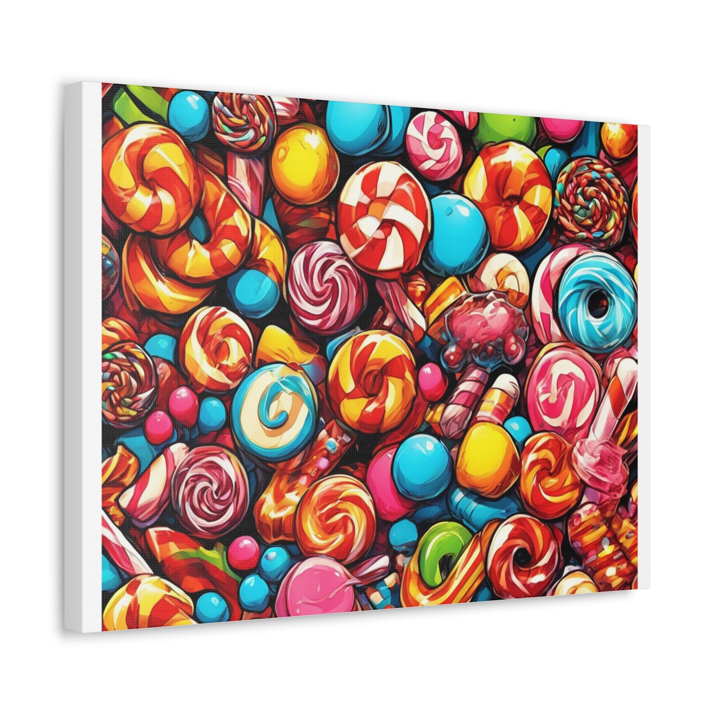 Colorful Candy and Lollipop Pattern Canvas