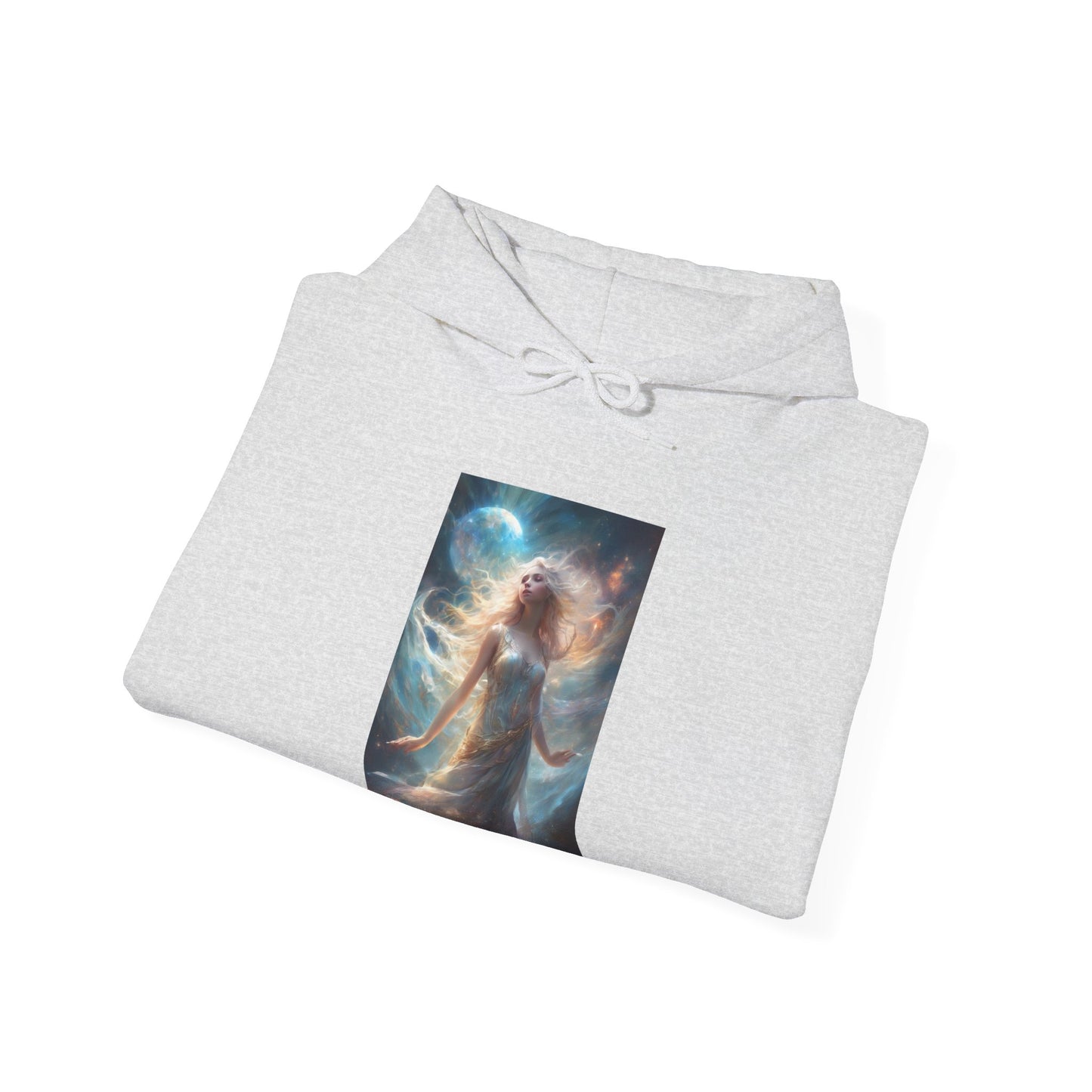 Moonlit Celestial Maiden Fantasy Portrait Hoodie