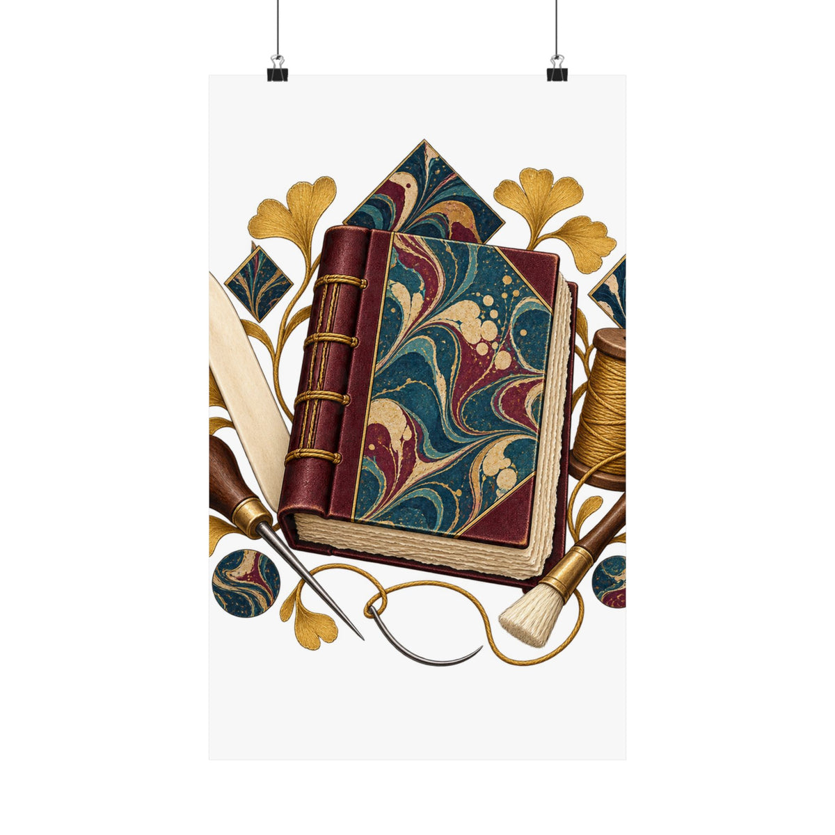 Traditional Marbled Bookbinding Workshop Poster