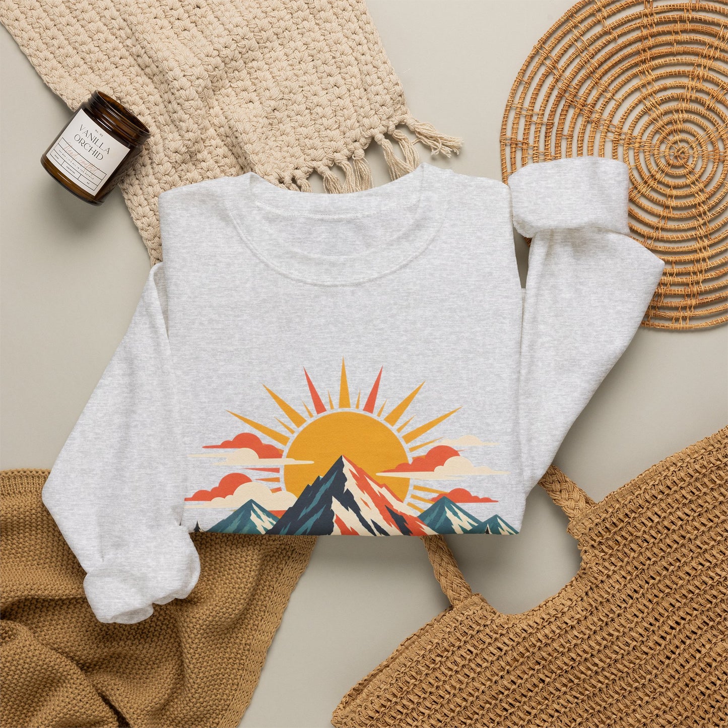 Alpine Sunrise River Mountain Adventure Sweatshirt