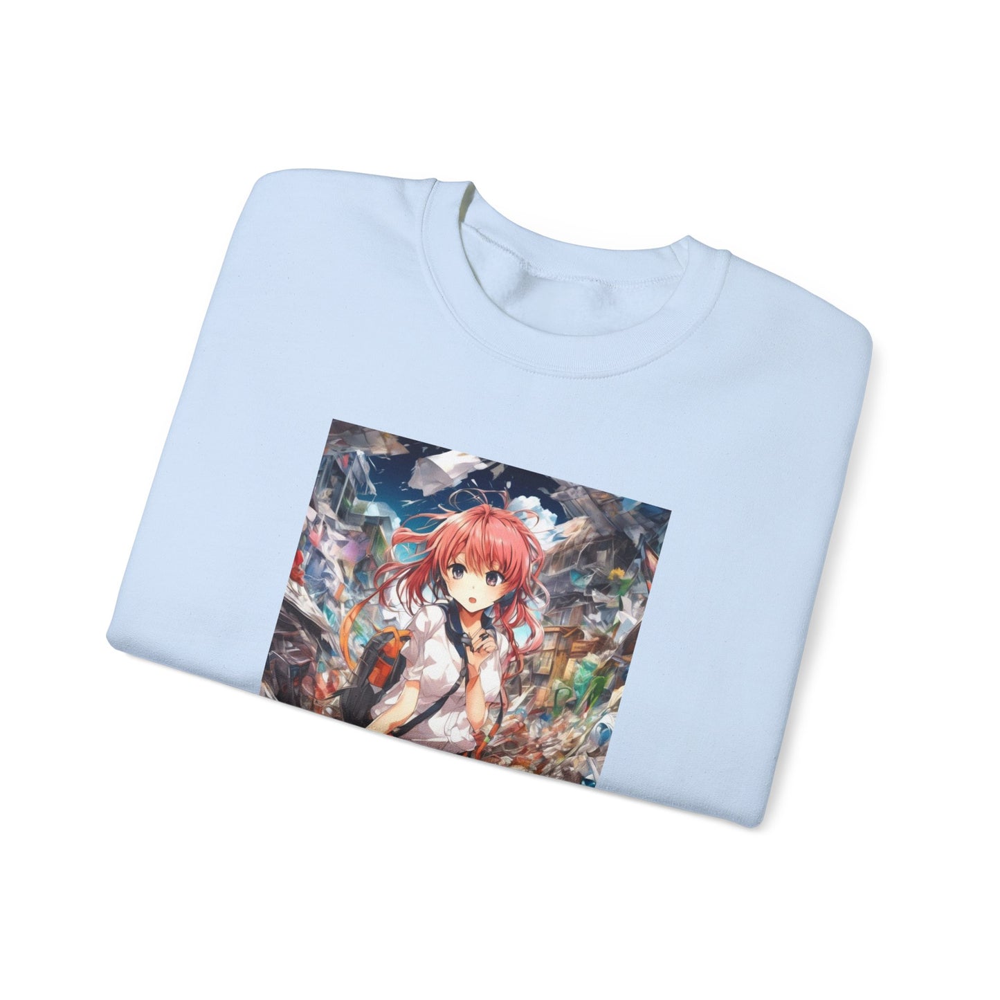 Recycling Day Anime Schoolgirl Eco Street Art Sweatshirt