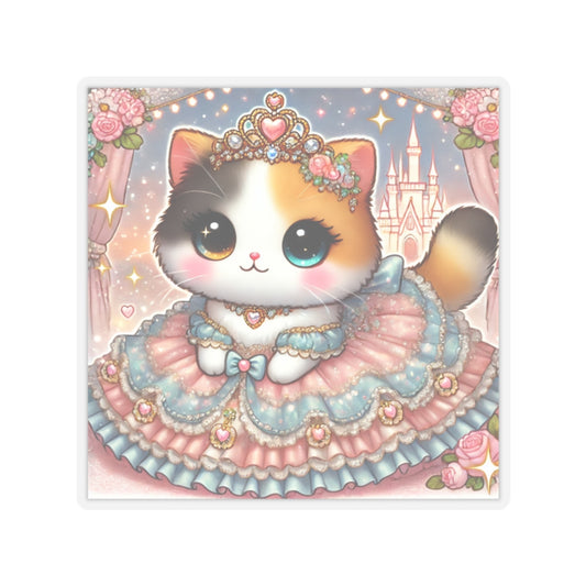 Pastel Princess Calico Cat Fantasy Sticker