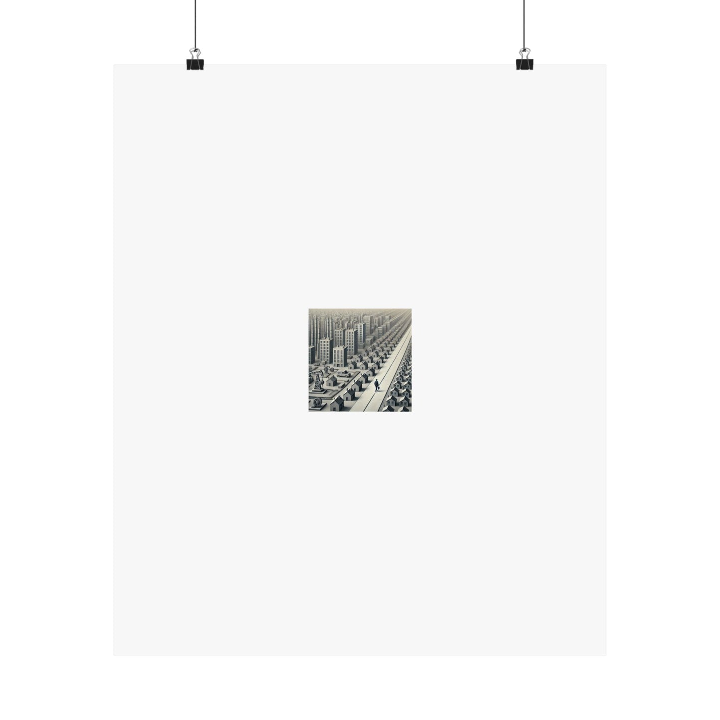 Monochrome Urban Factory Cityscape Poster Industrial Wall Art Gift