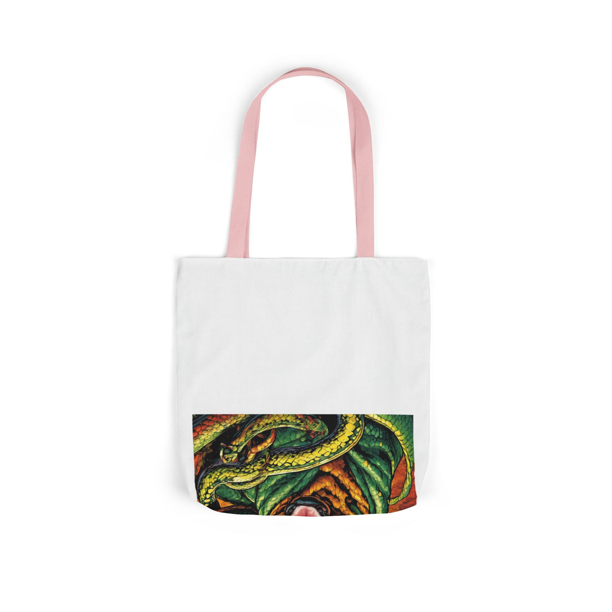 Surreal Serpent Hound Dark Fantasy Canvas Tote Bag