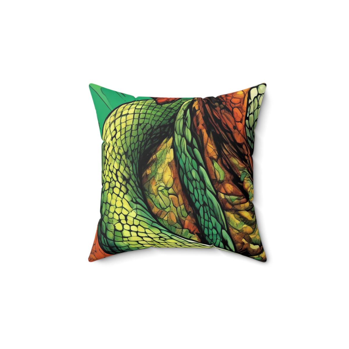 Serpent Guardian Dog Bold Fantasy Decorative Pillow