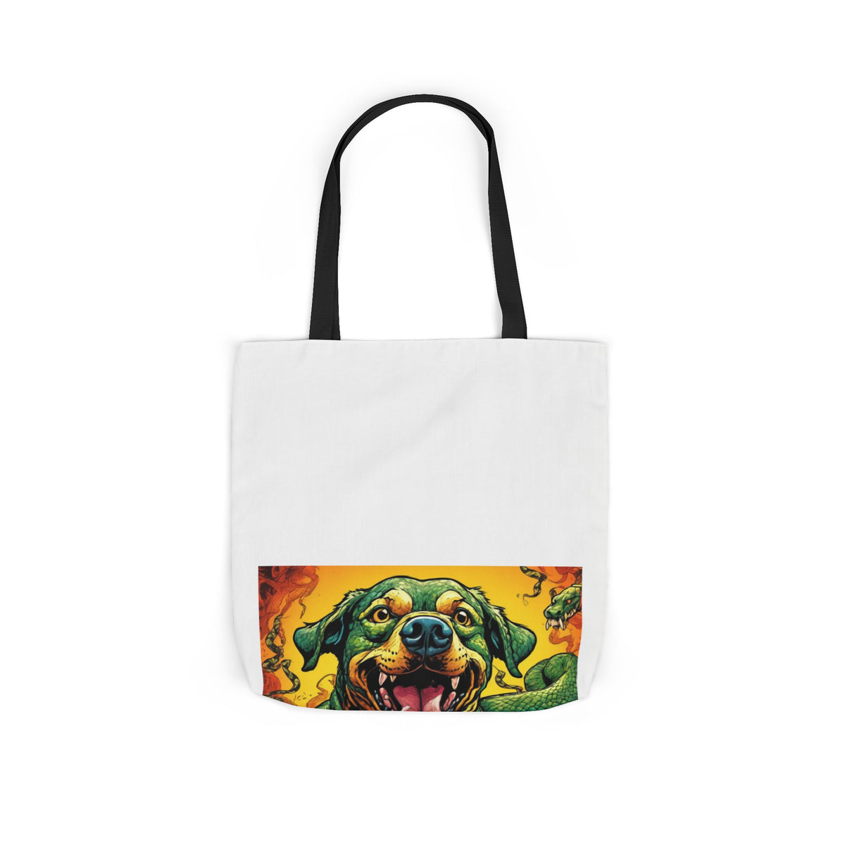Surreal Serpent Hound Dark Fantasy Canvas Tote Bag
