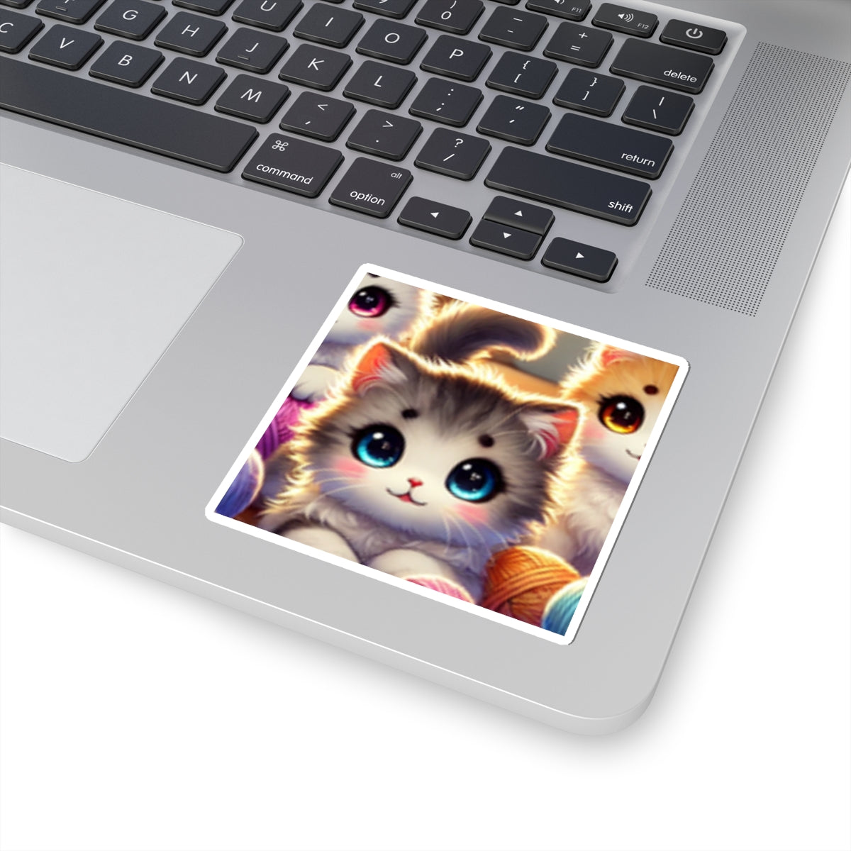 Cozy Yarn Kittens Cute Cat Sticker for Laptop Water Bottle