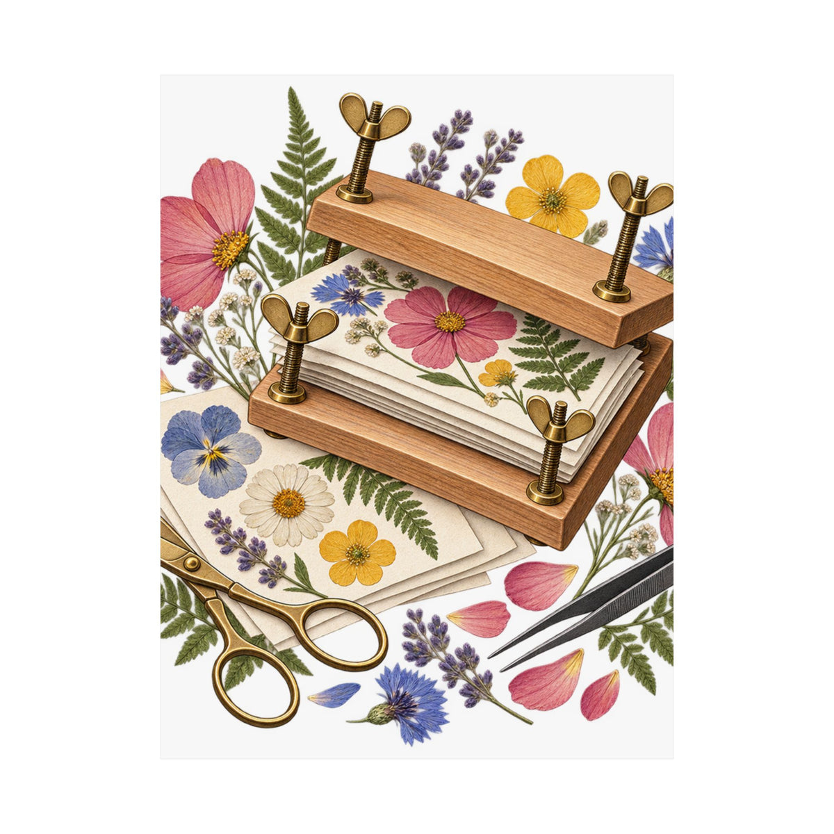 Botanical Flower Press Workshop Poster