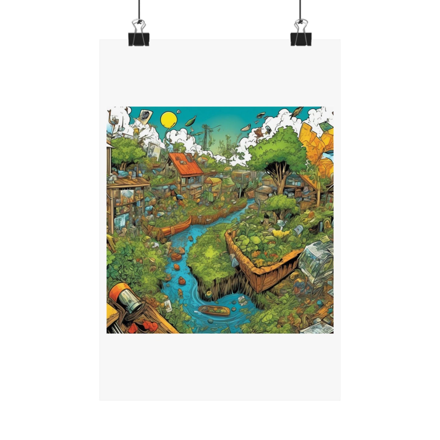 Whimsical Garden Stream Nature Gift Art Poster