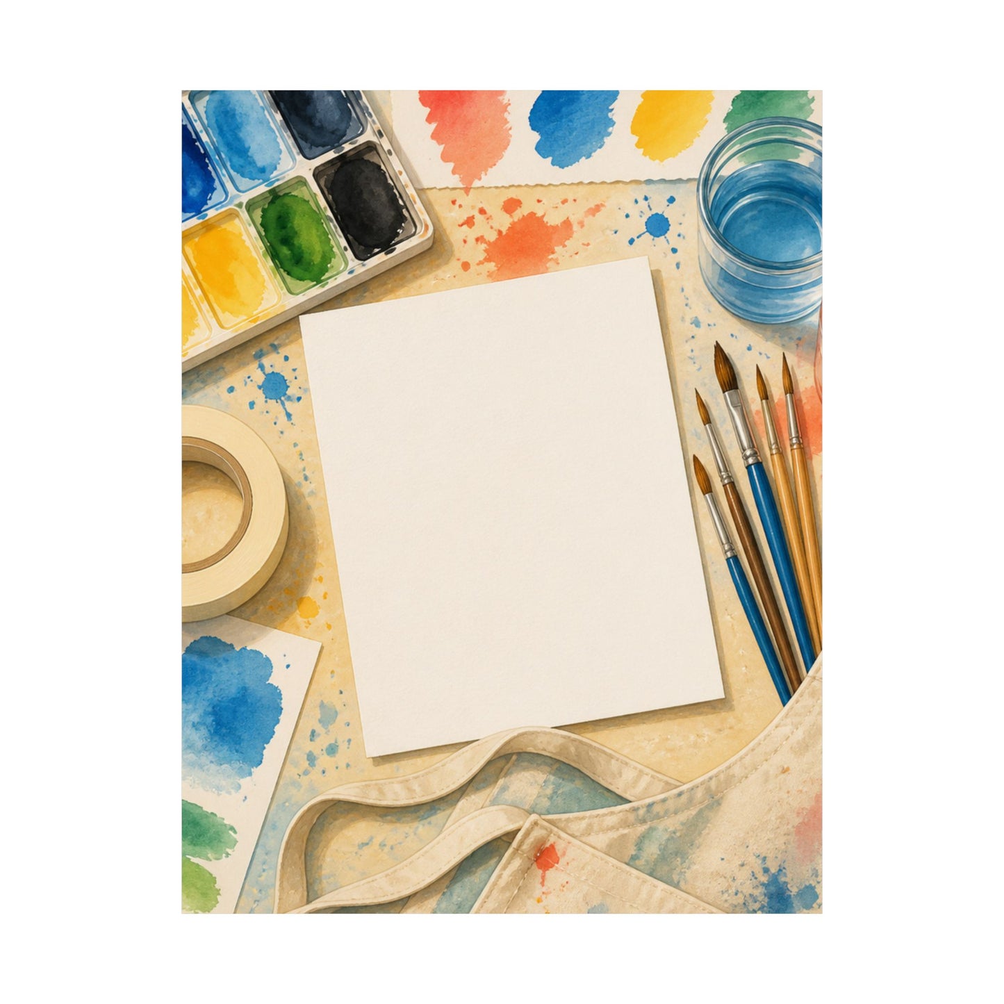 Bright Watercolor Painting Hobby Art Poster