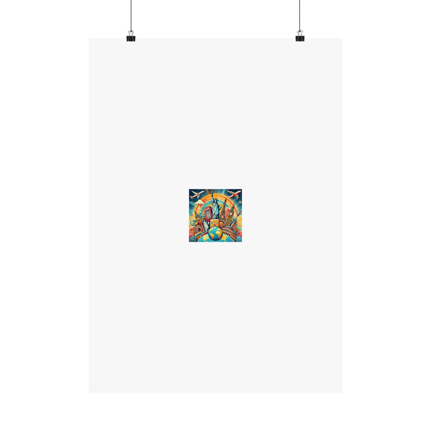 Global Landmark Adventure Collage Colorful Travel Poster