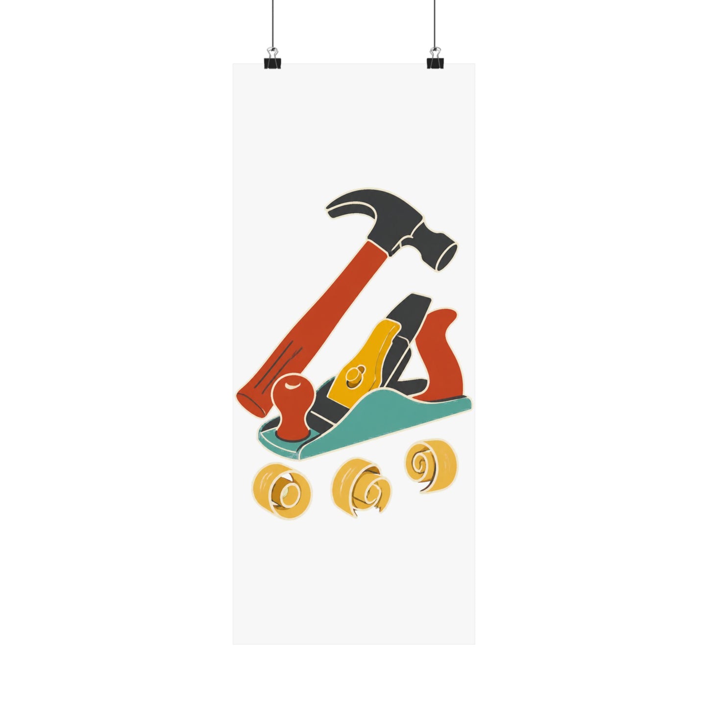 Carpenter Hammer Hand Plane Woodworking Art Poster