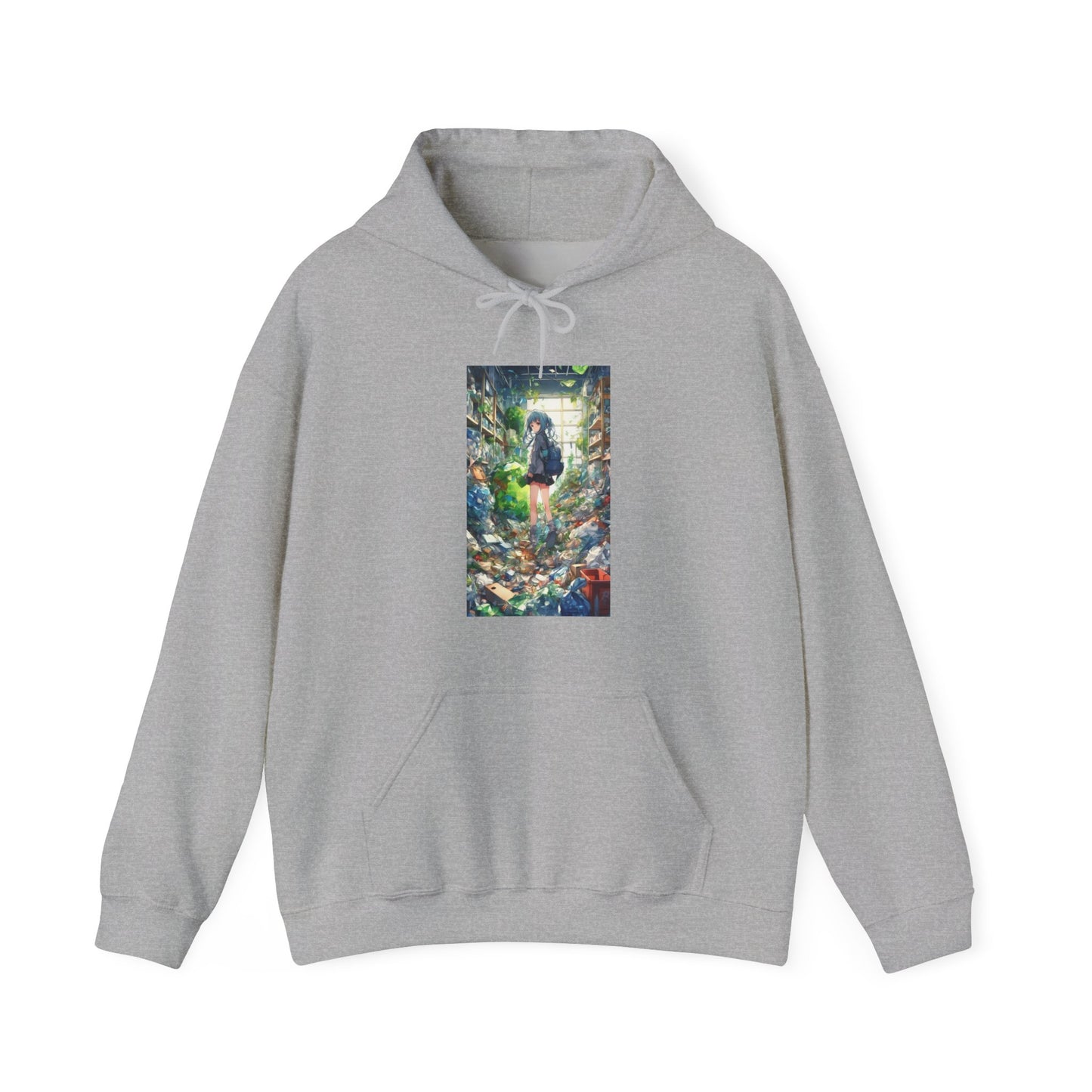 Green Recycling Alley Anime Girl Eco Graphic Hoodie