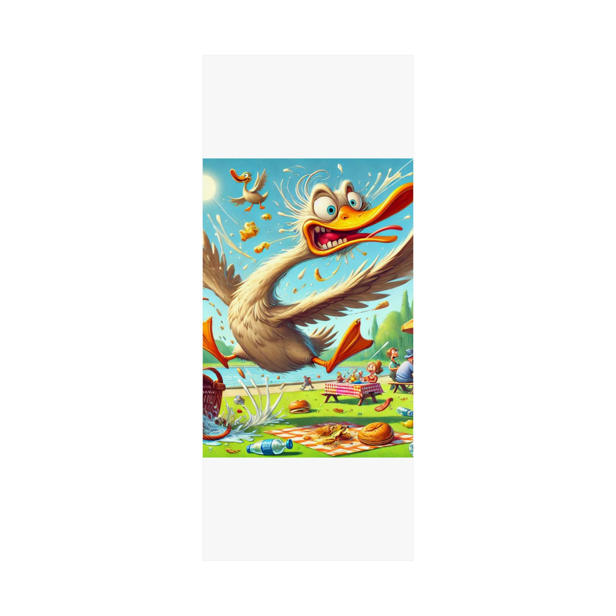 Chaotic Picnic Duck Funny Summer Wall Art Poster
