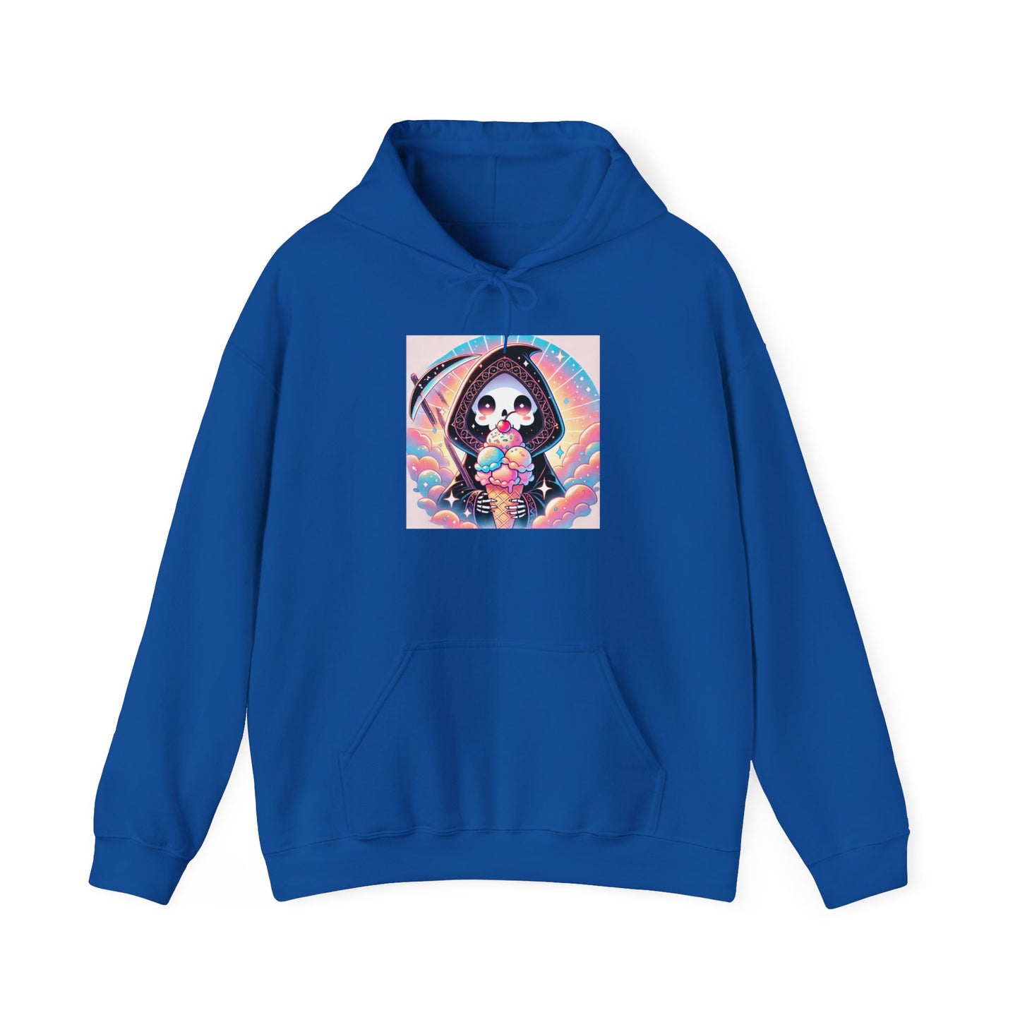 Grim Reaper Kawaii Anime Hoodie - Cute Ice Cream Design - Unisex Comfortable Hooded Sweatshirt - Fun & Stylish Gift Idea!