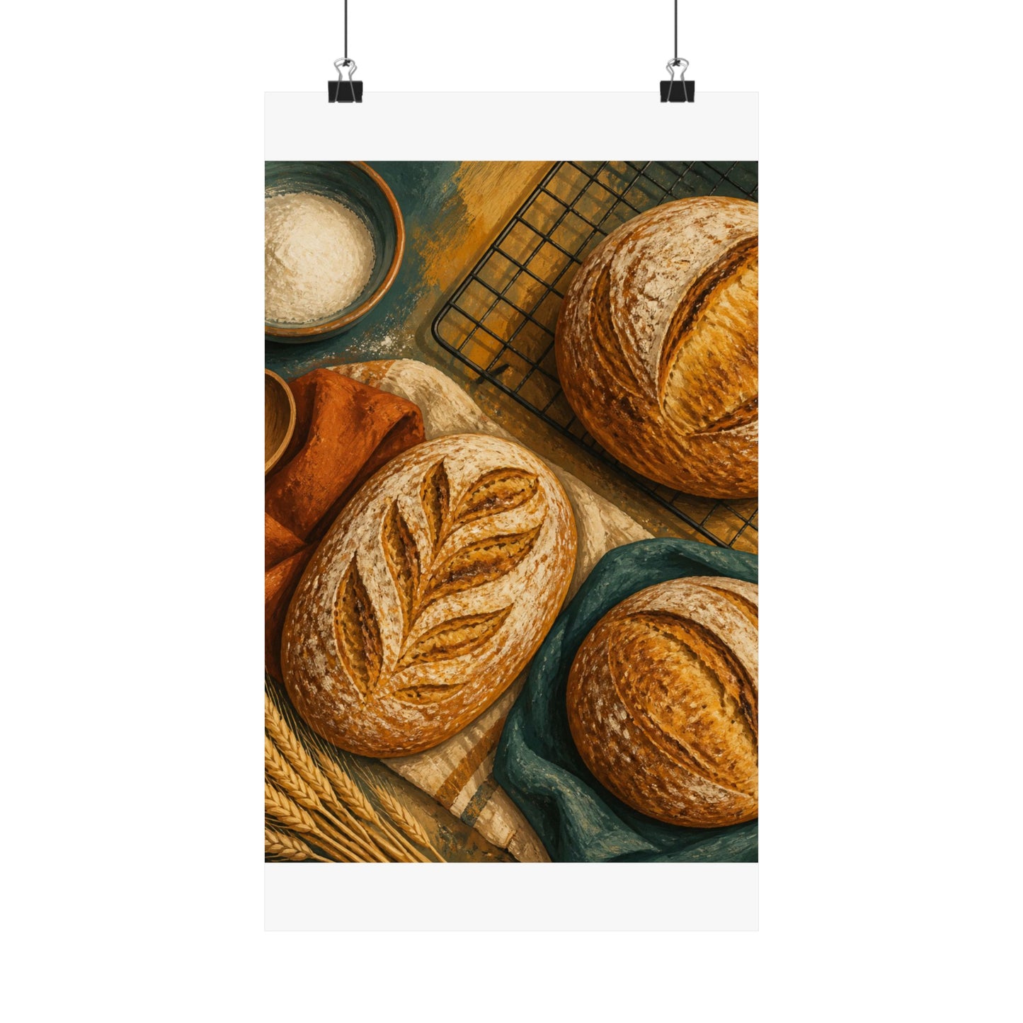 Artisan Bread Baking Still Life Poster