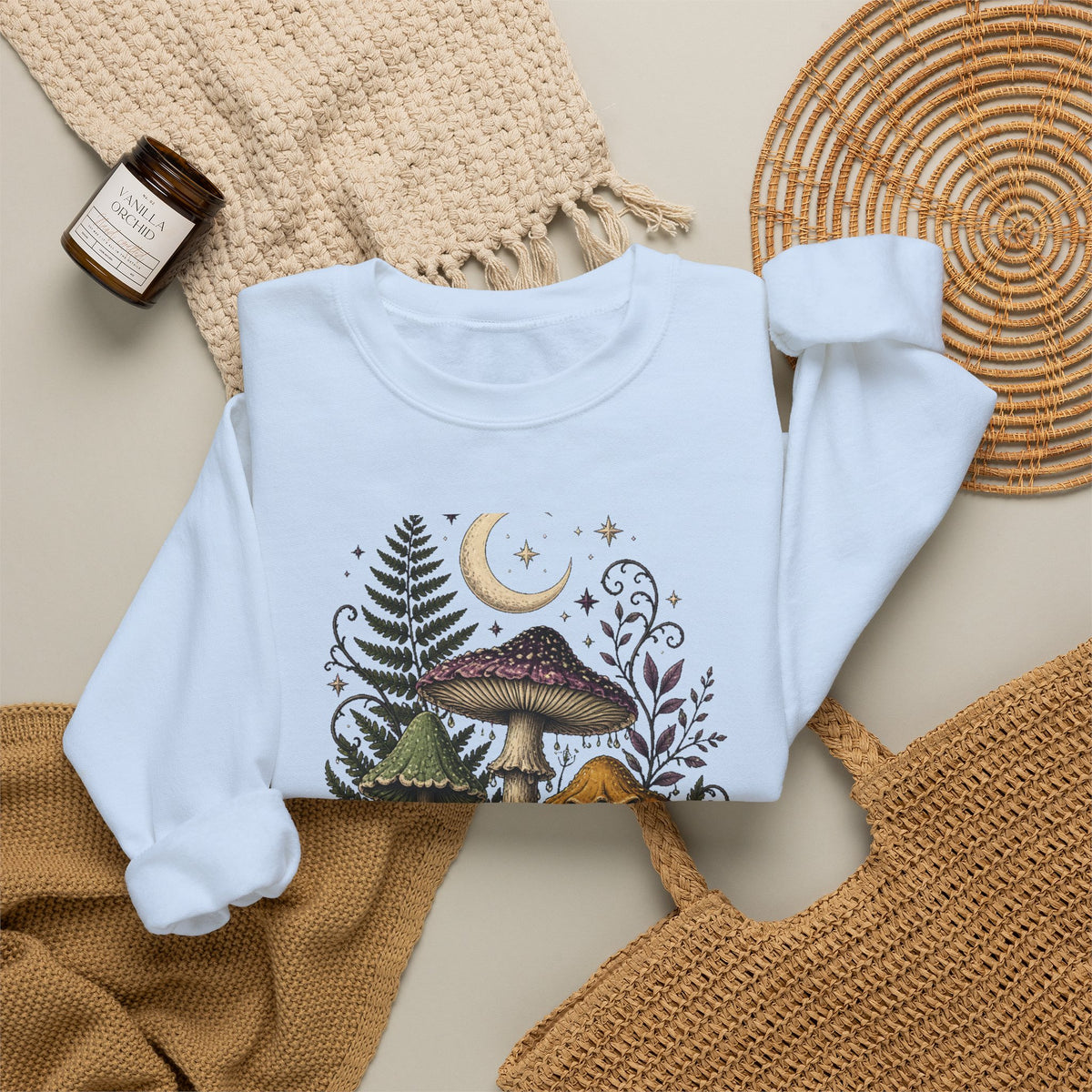 Midnight Mushroom Field Notes Botanical Mushroom Sweatshirt