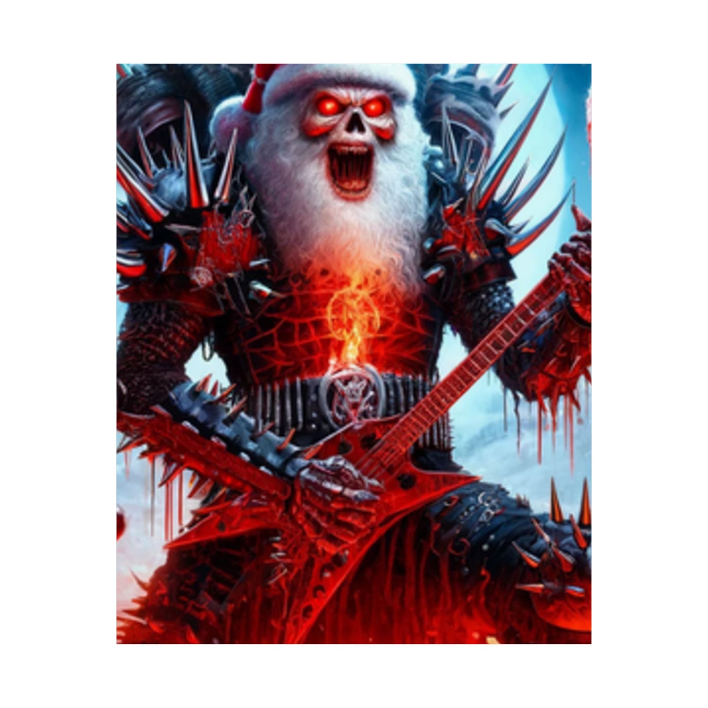 Heavy Metal Santa Holiday Concert Music Room Poster