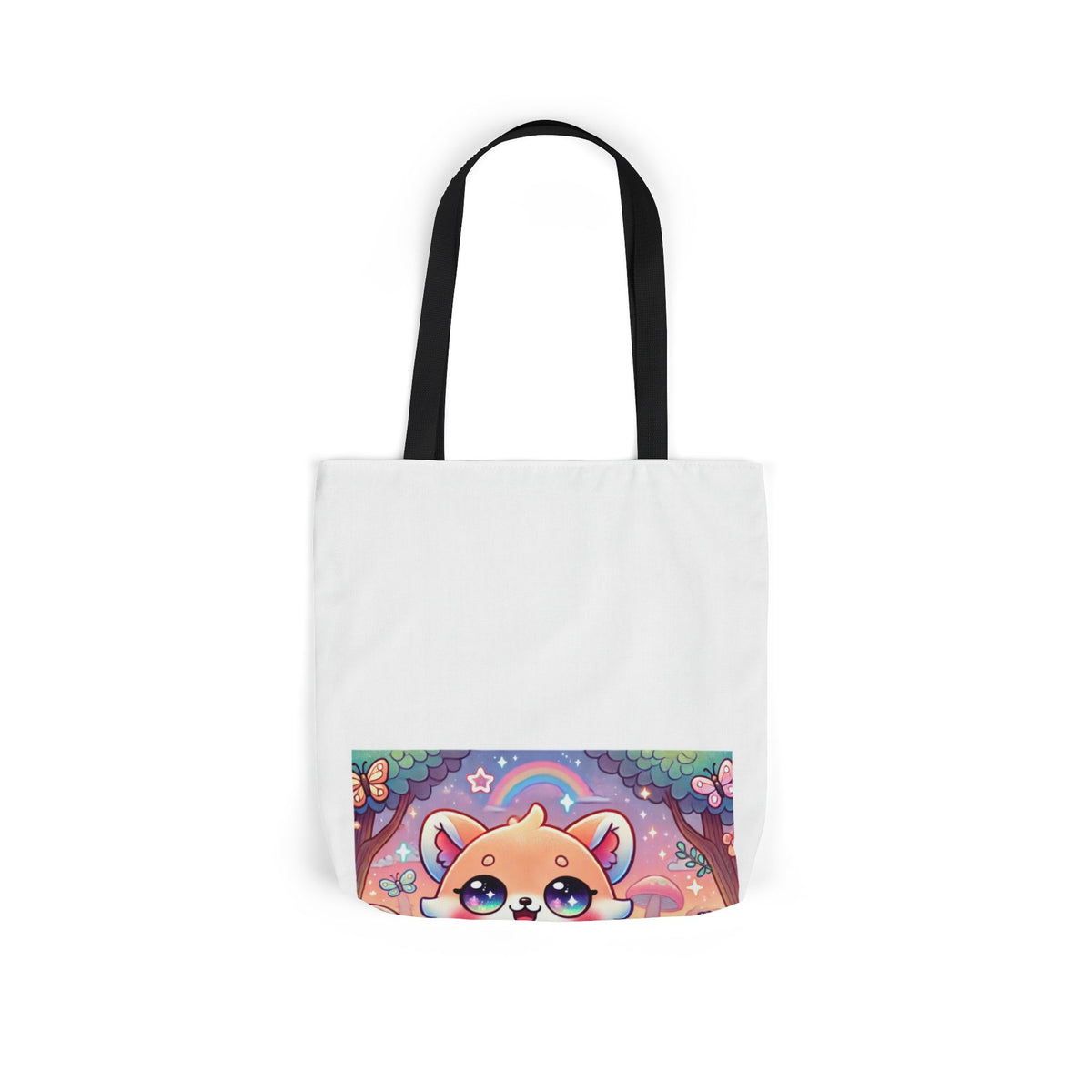Pastel Woodland Fox Mushroom Kawaii Canvas Tote Bag