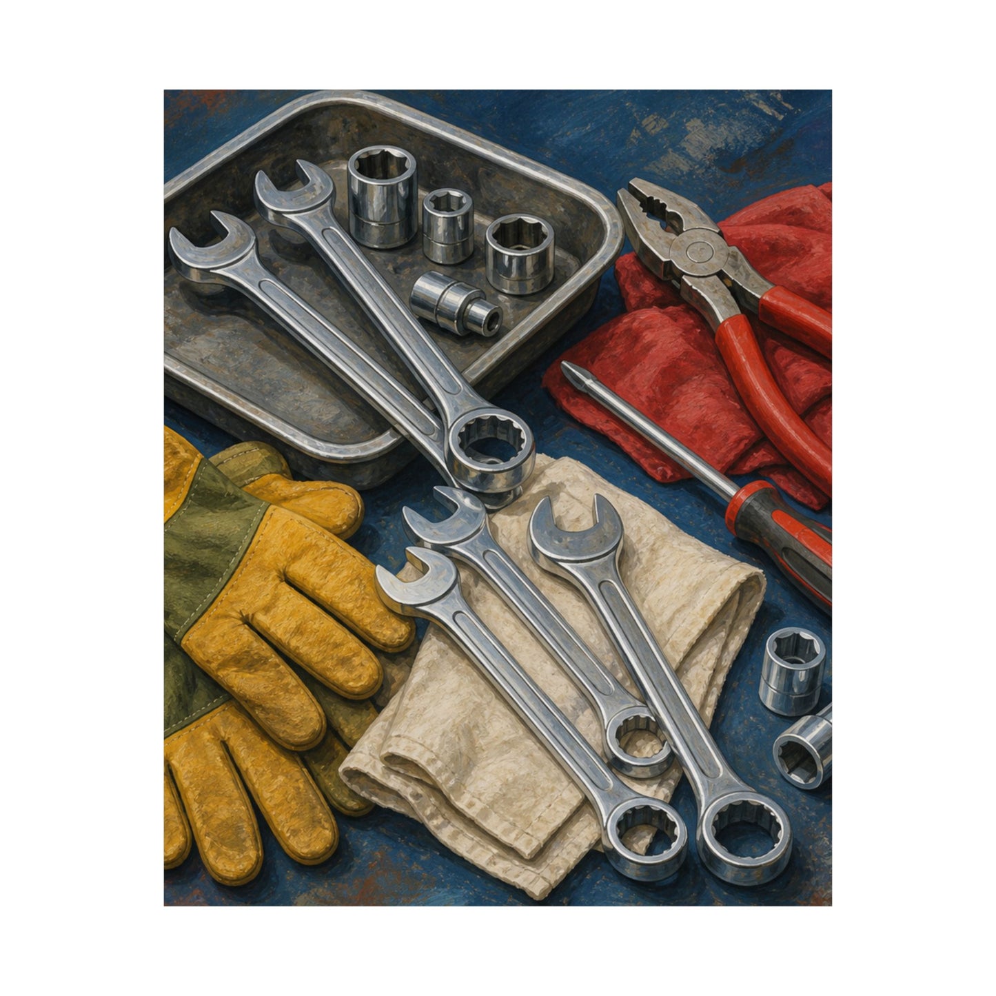 Classic Mechanic Hand Tools Art Poster