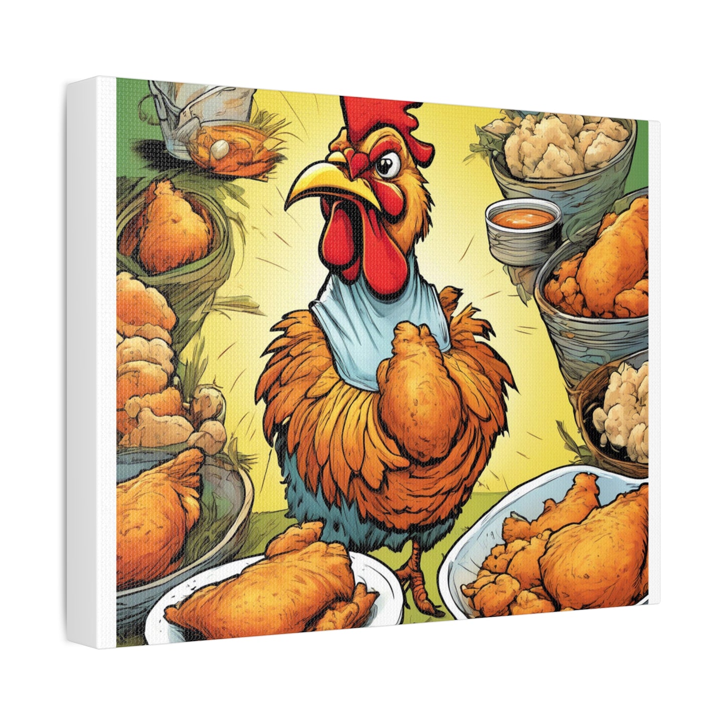Funny Chicken Fried Food Comfort Food Art Canvas