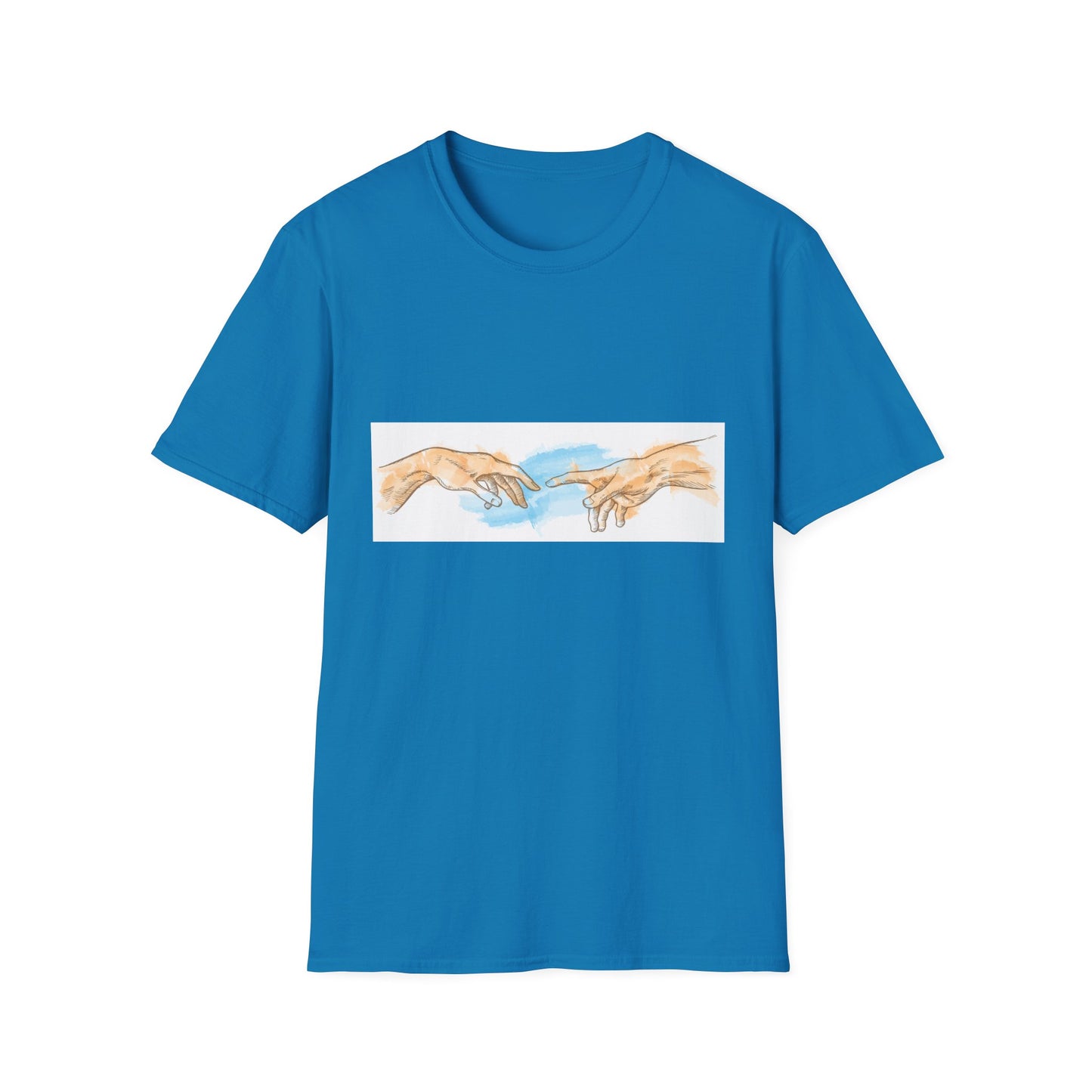 Creation of Adam Hands Graphic T-Shirt Michelangelo Inspired Art Tee Minimal Renaissance Aesthetic Inspired Unisex Shirt