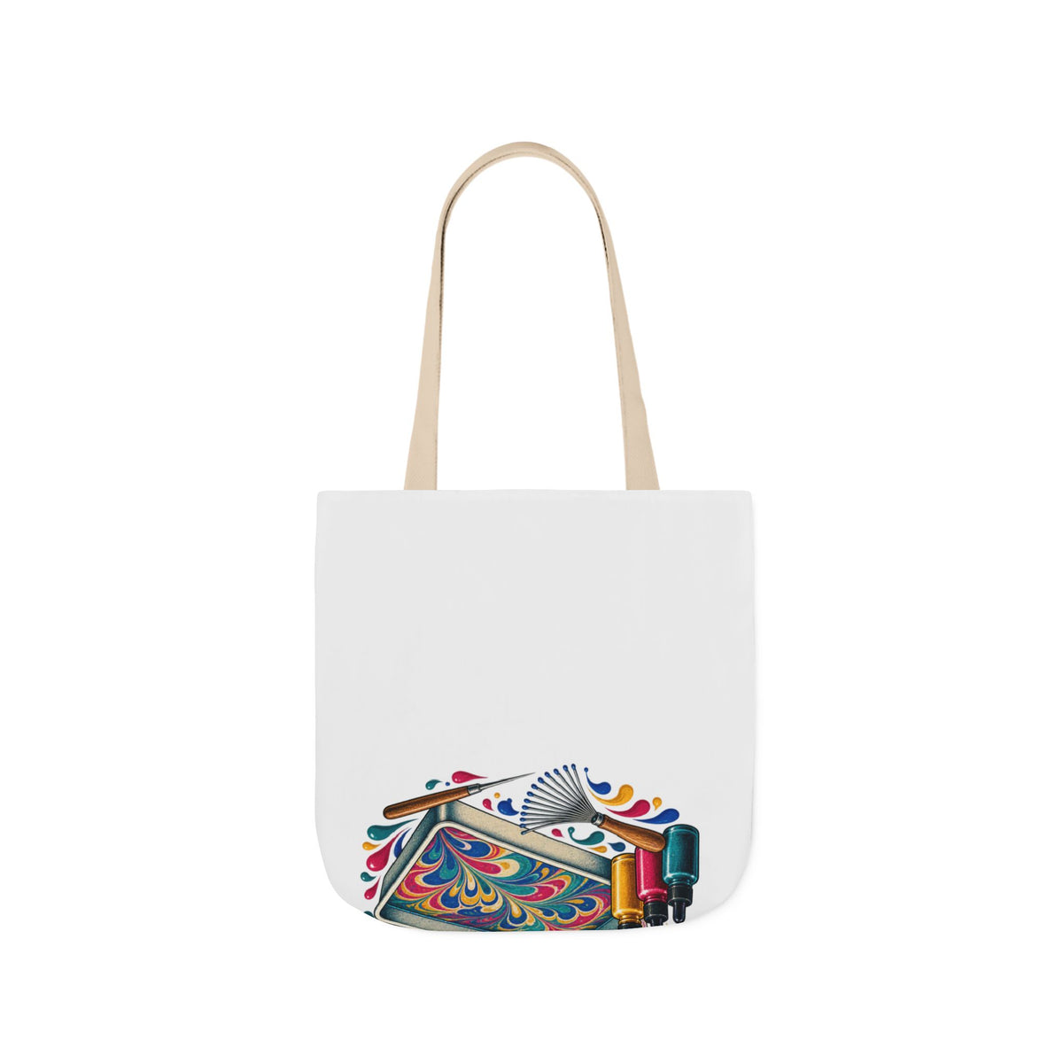 Colorful Paper Marbling Workshop Tote Bag