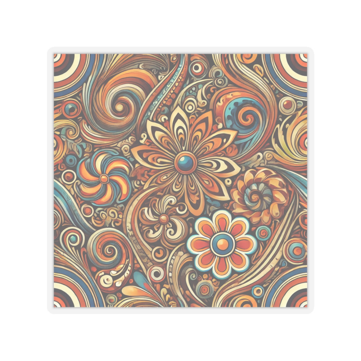 Ornate Abstract Floral Paisley Pattern Sticker