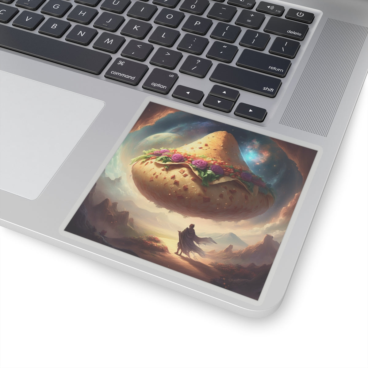 Cosmic Taco Planetoid Surreal Food Fantasy Art Sticker