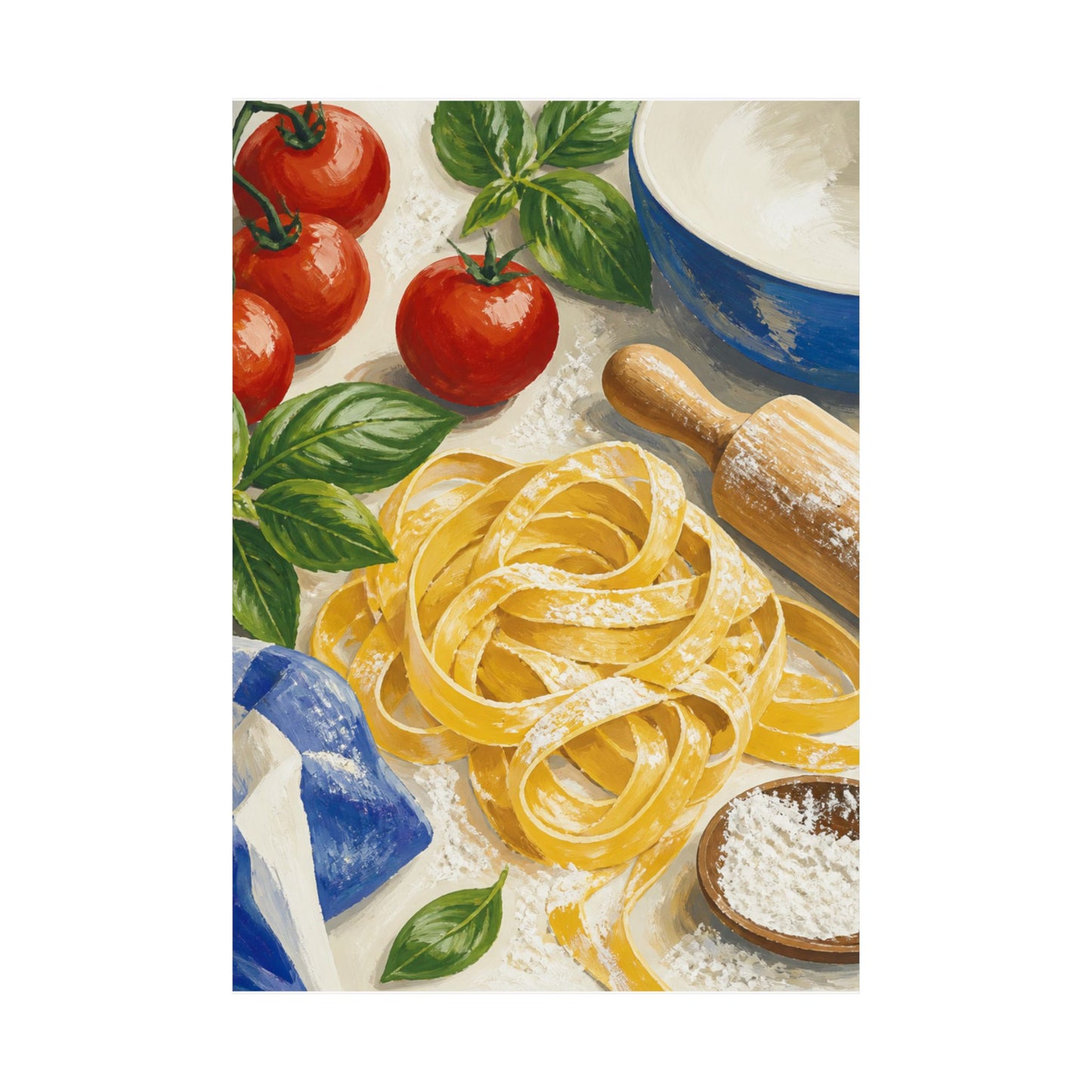 Fresh Pasta Making Kitchen Art Poster