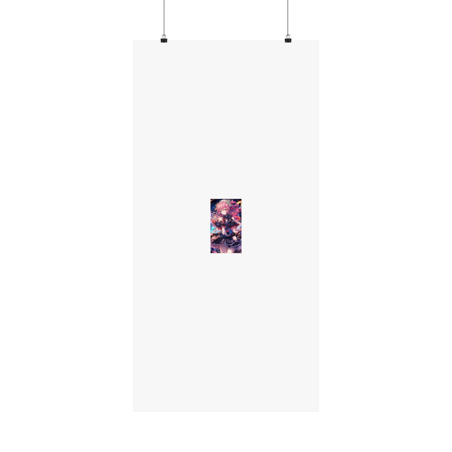 Pink Haired Fantasy Heroine Anime Portrait Poster Art