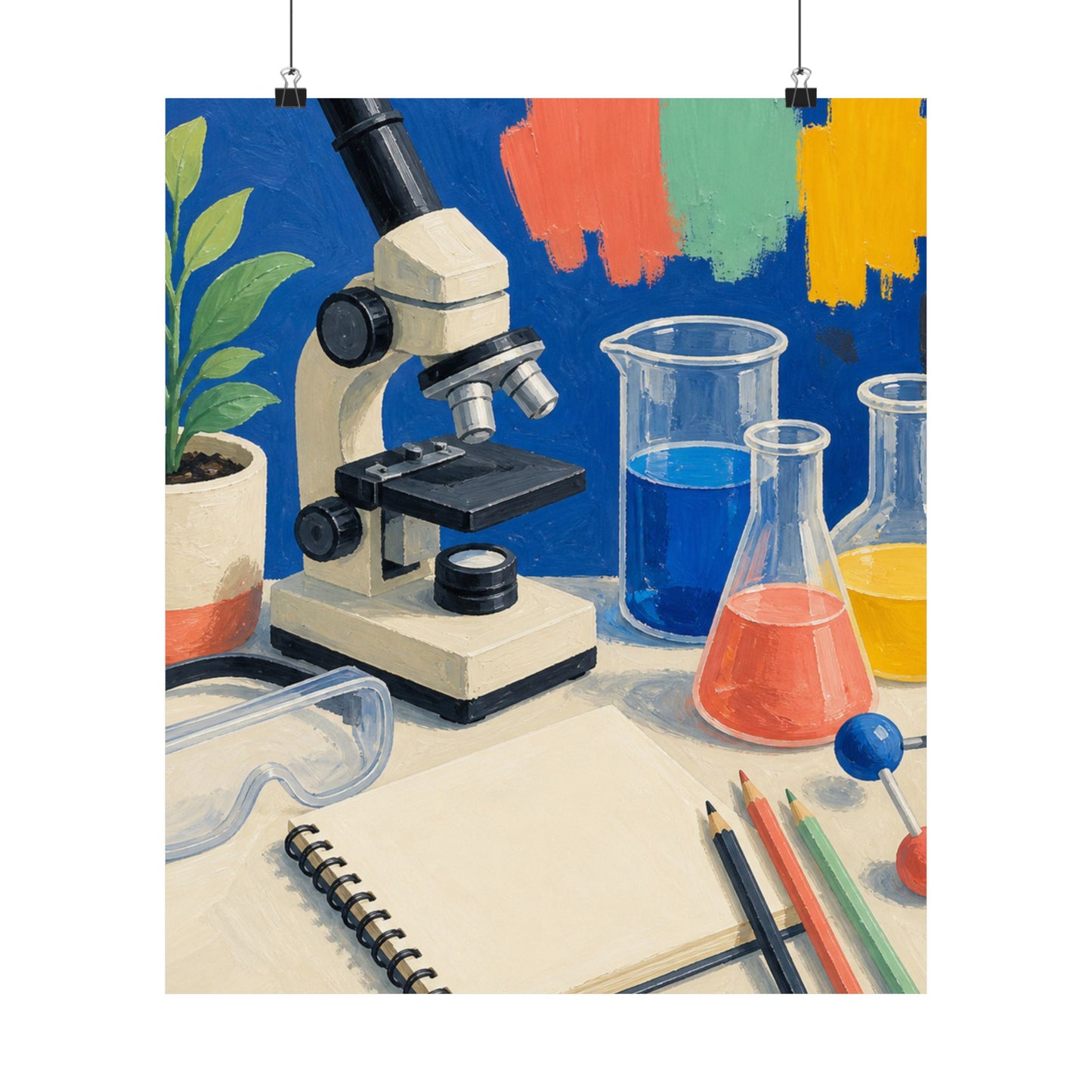 Colorful Science Lab Learning Art Poster