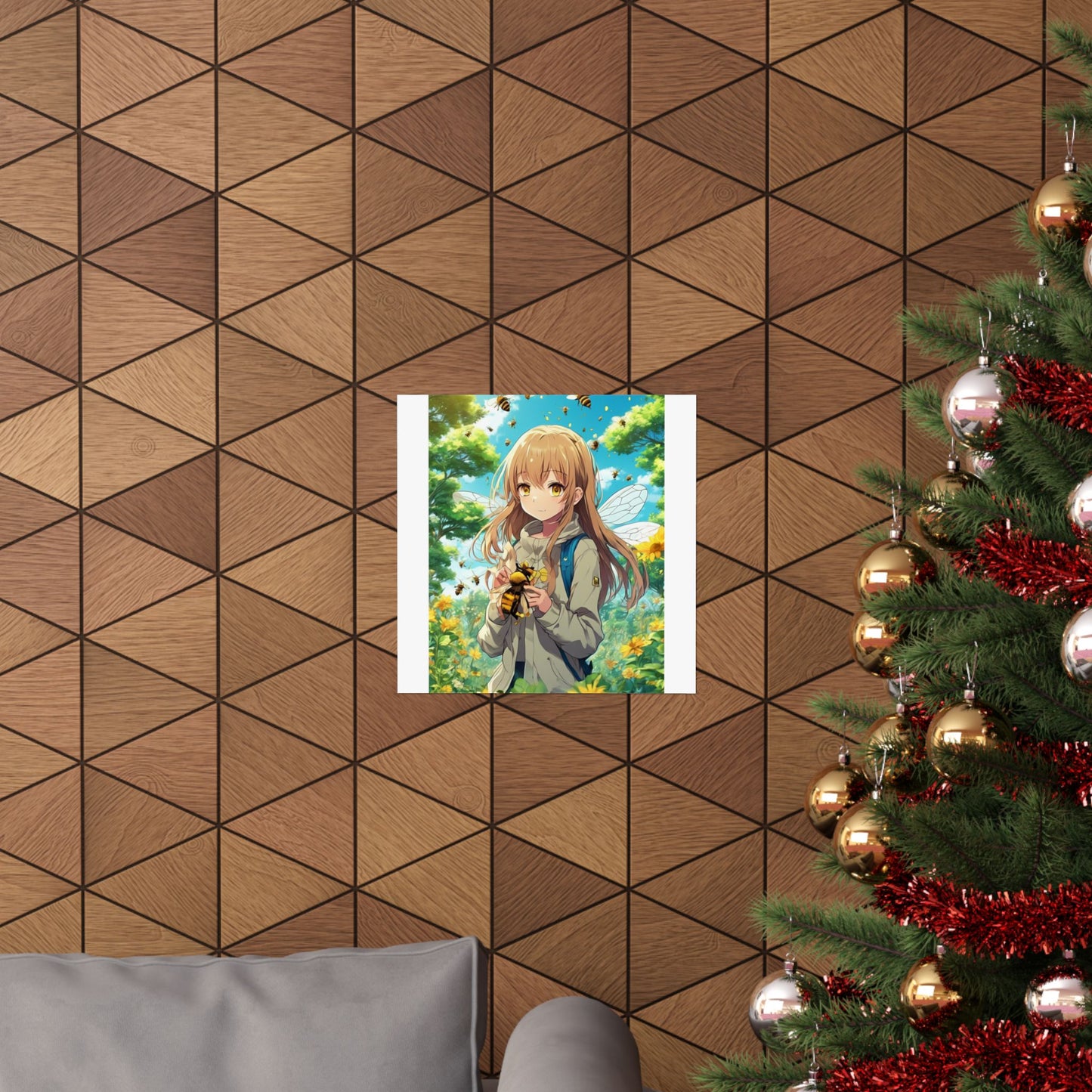 Bee Fairy Garden Anime Nature Art Poster
