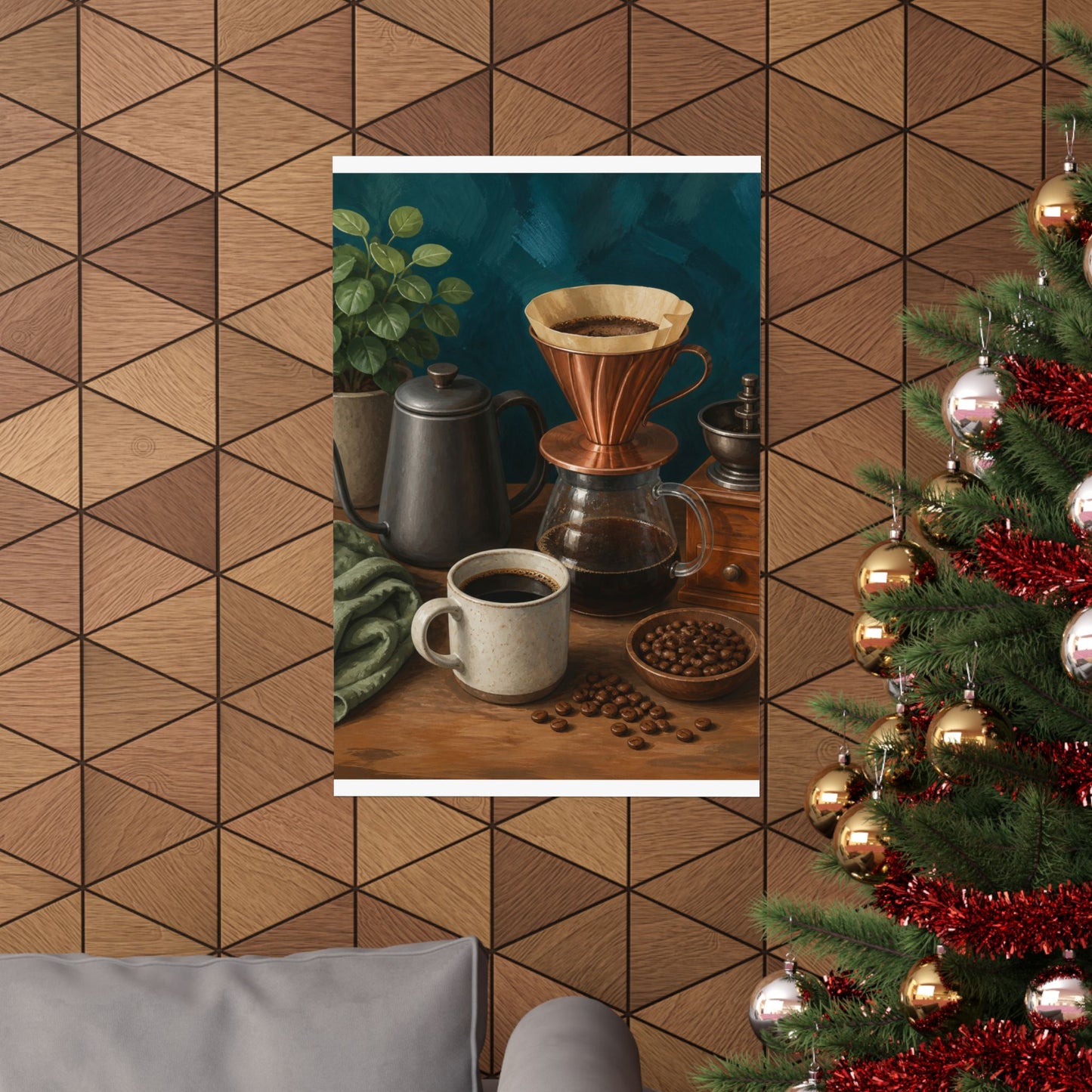 Warm Home Coffee Brewing Art Poster