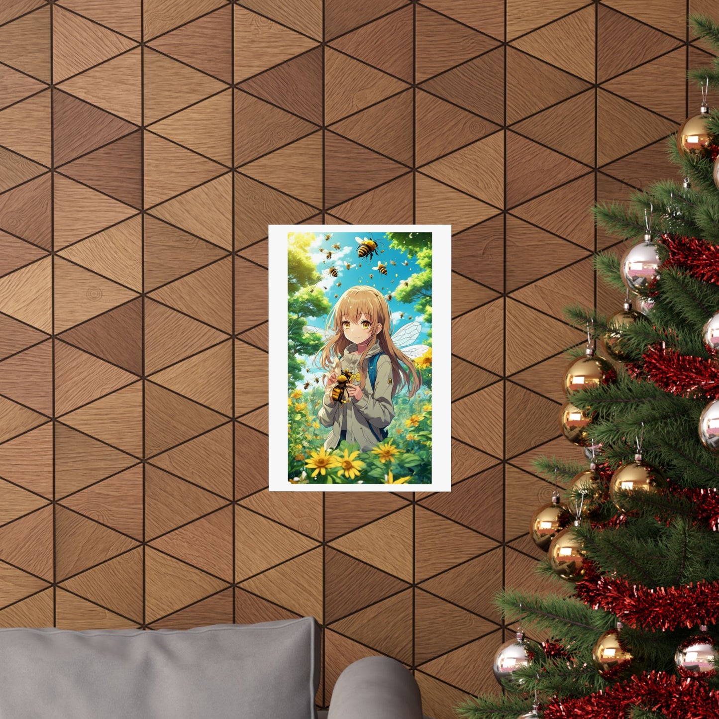 Bee Fairy Garden Anime Nature Art Poster