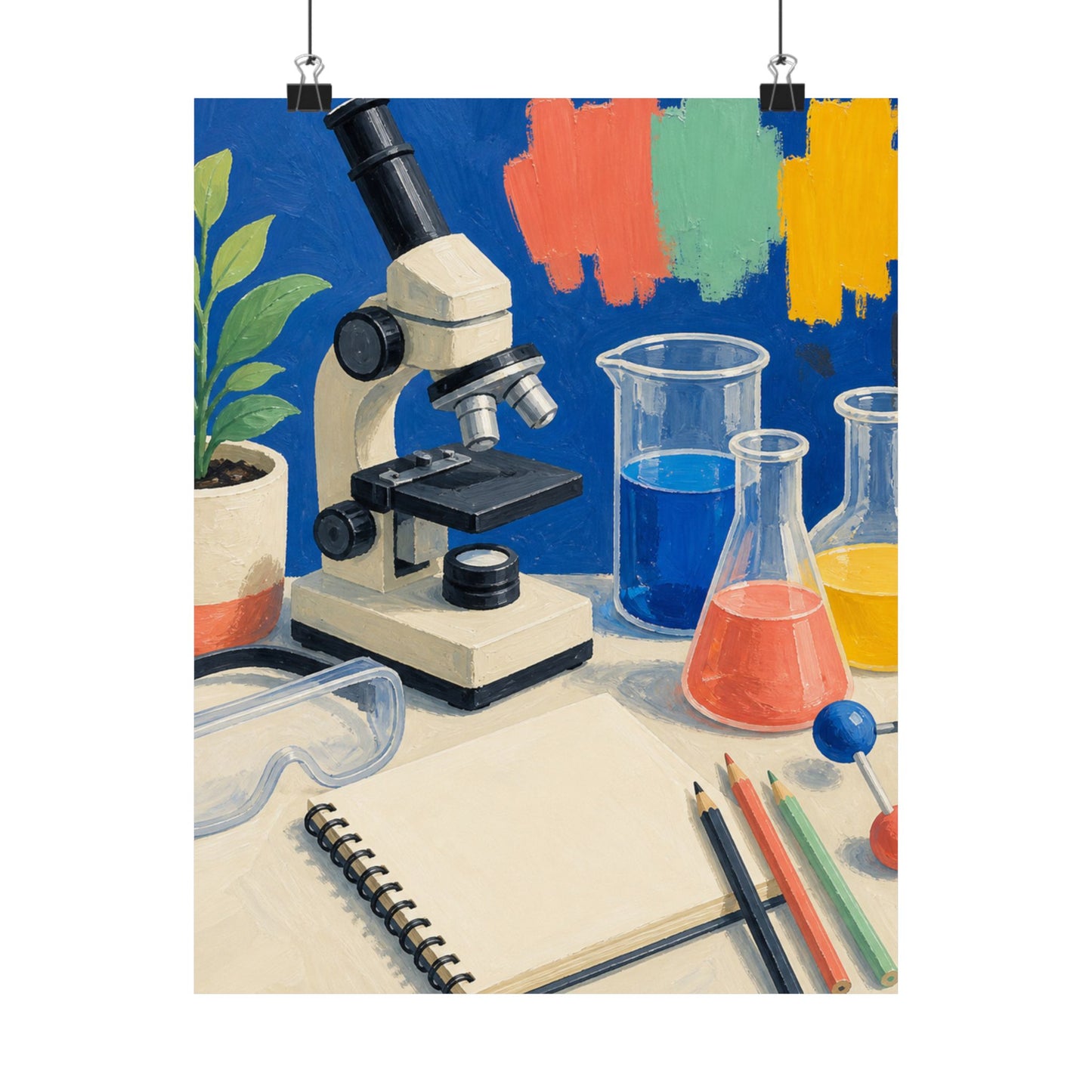 Colorful Science Lab Learning Art Poster