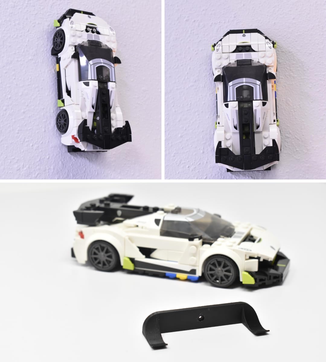 Collectible Car Display Wall Mount | Low Profile Design Compatible with Lego Car Models | Display Cars by Wheels on Wall | Made in USA