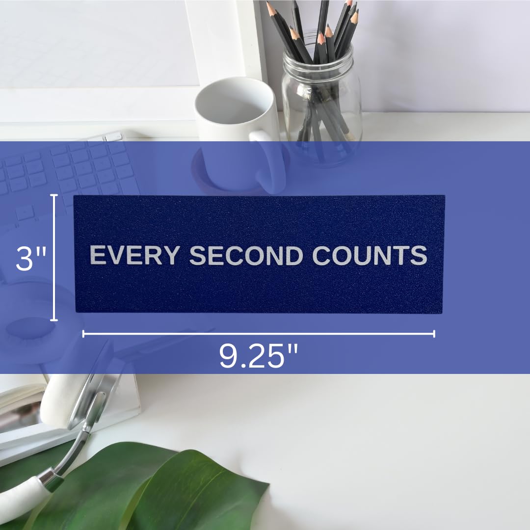 Every Second Counts Wall Sign | Inspiring Kitchen Decor | 9.25" x 3" | Made in USA