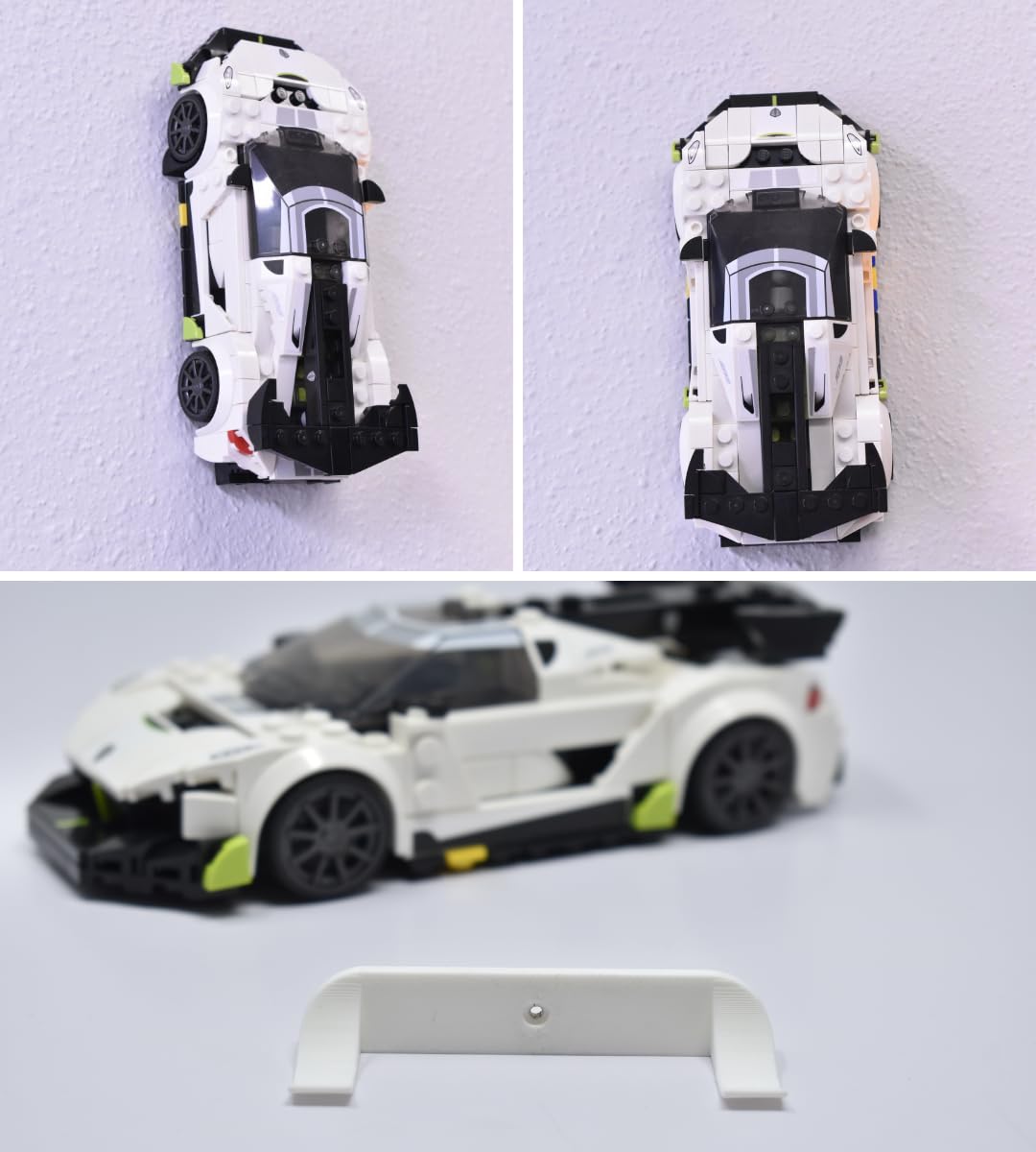 Collectible Car Display Wall Mount | Low Profile Design Compatible with Lego Car Models | Display Cars by Wheels on Wall | Made in USA