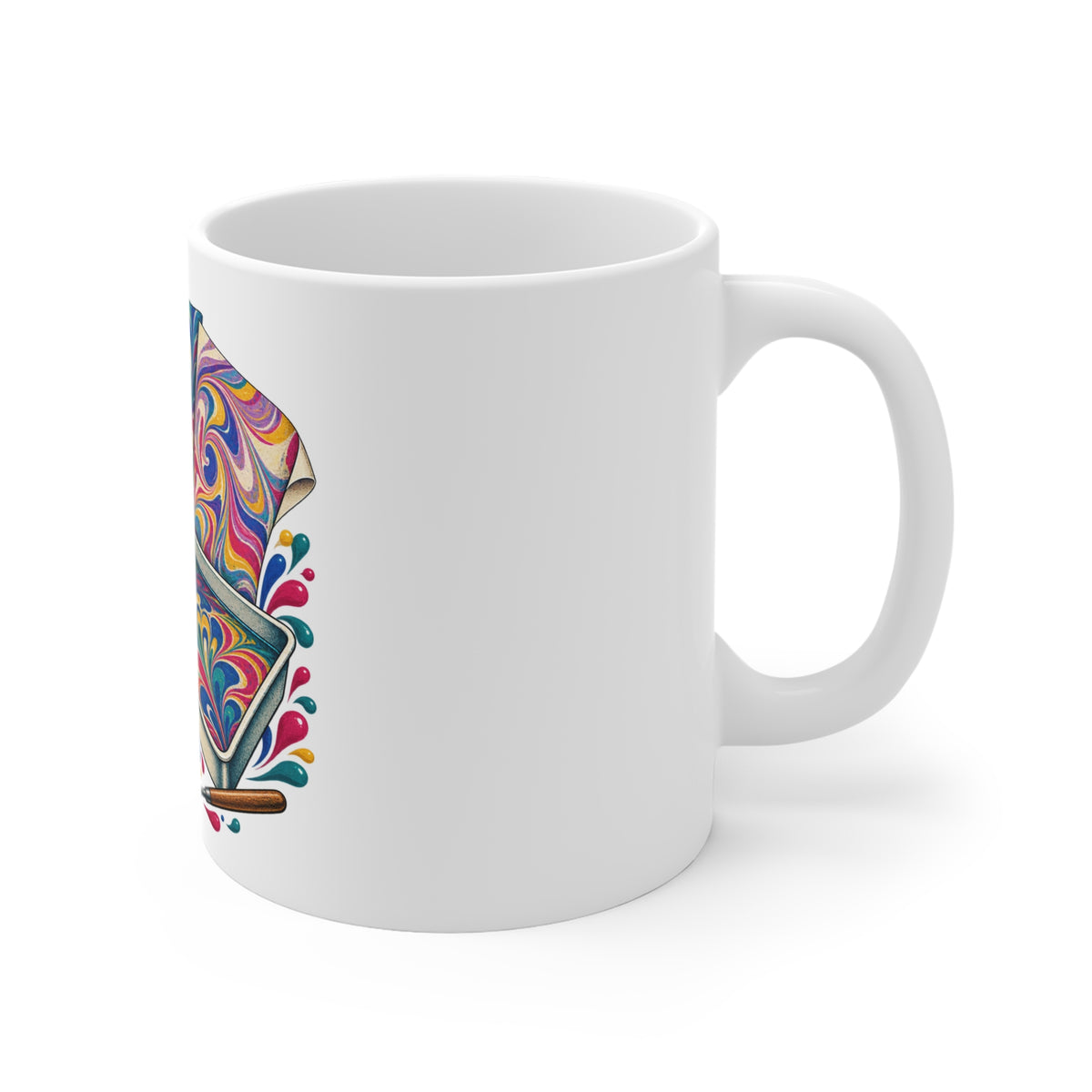 Colorful Paper Marbling Workshop Mug