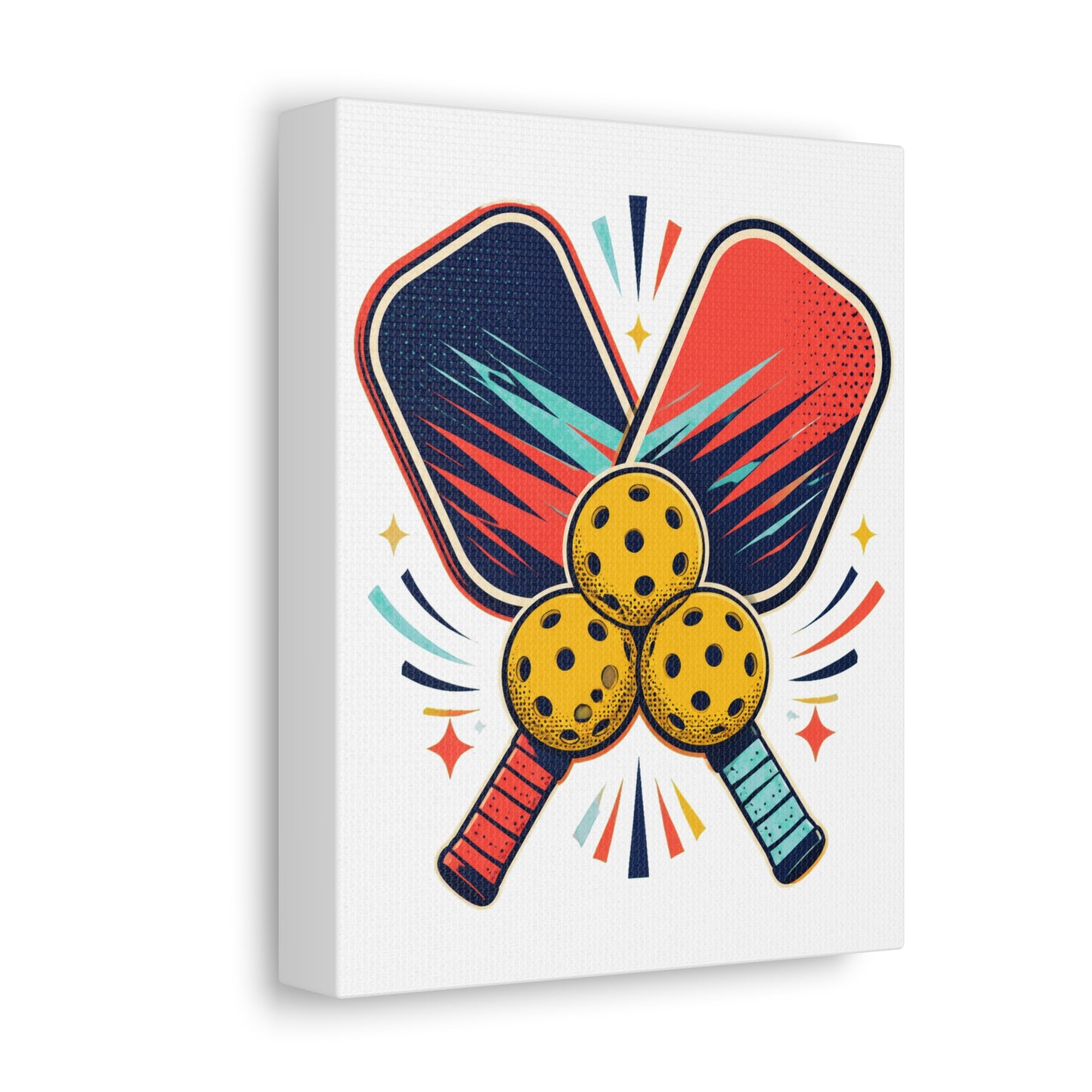 Retro Pickleball Paddles Recreational Sports Canvas Art