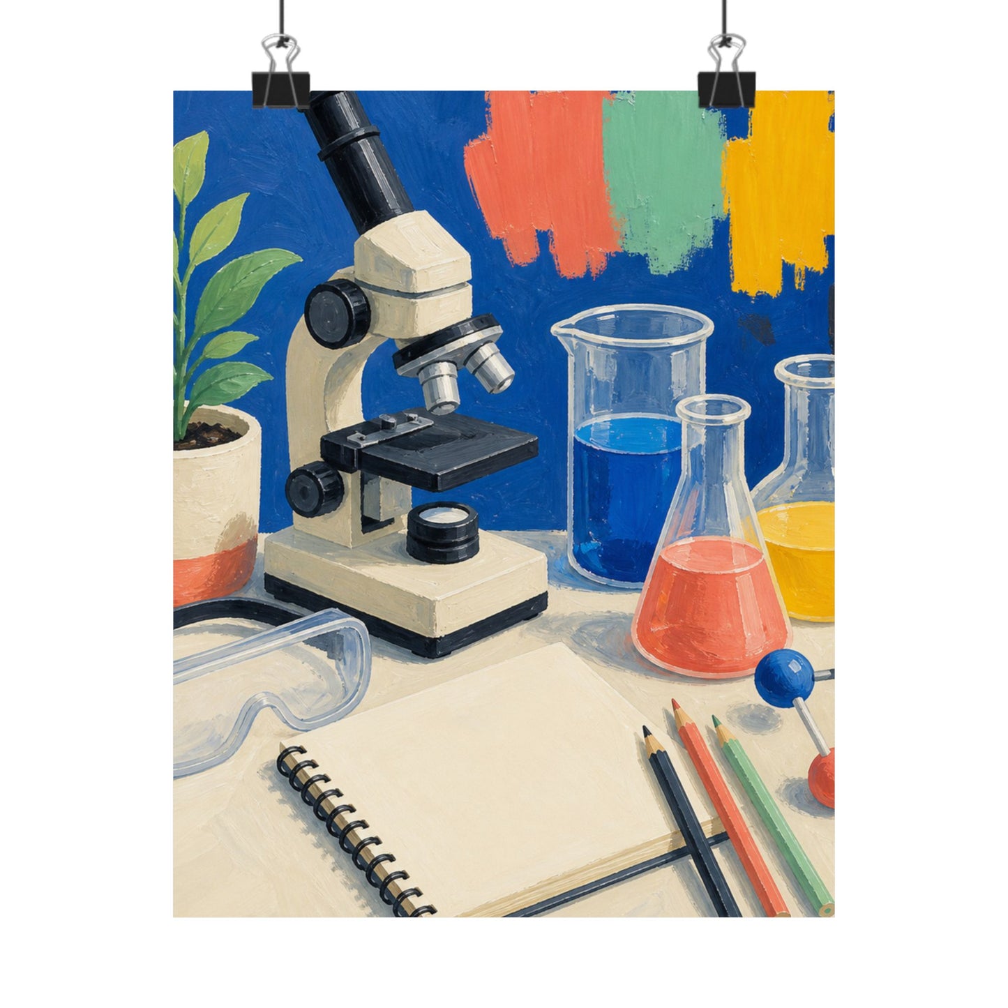Colorful Science Lab Learning Art Poster