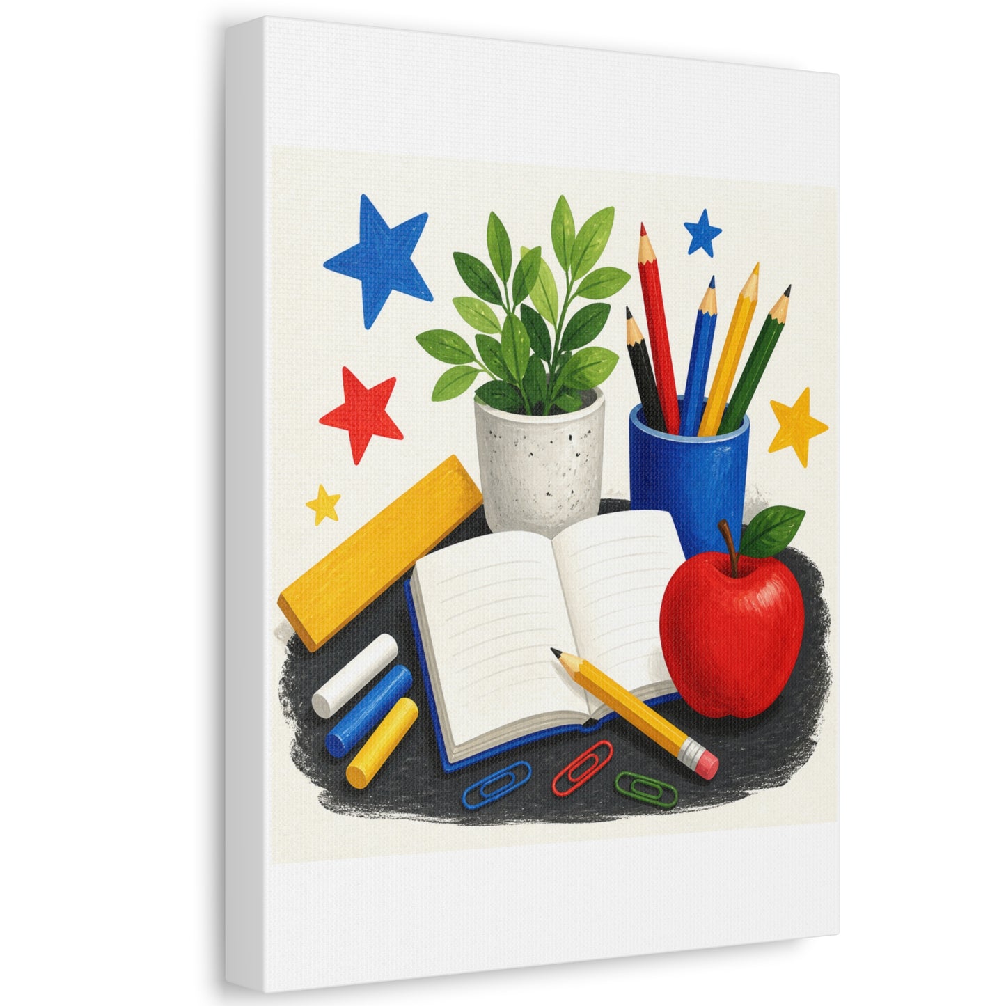 Colorful Classroom Supplies Teacher Appreciation Canvas Art