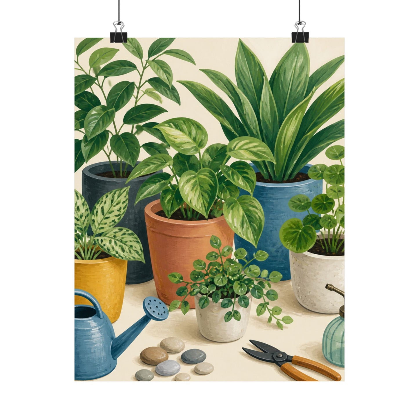 Calm Indoor Houseplant Collection Art Poster