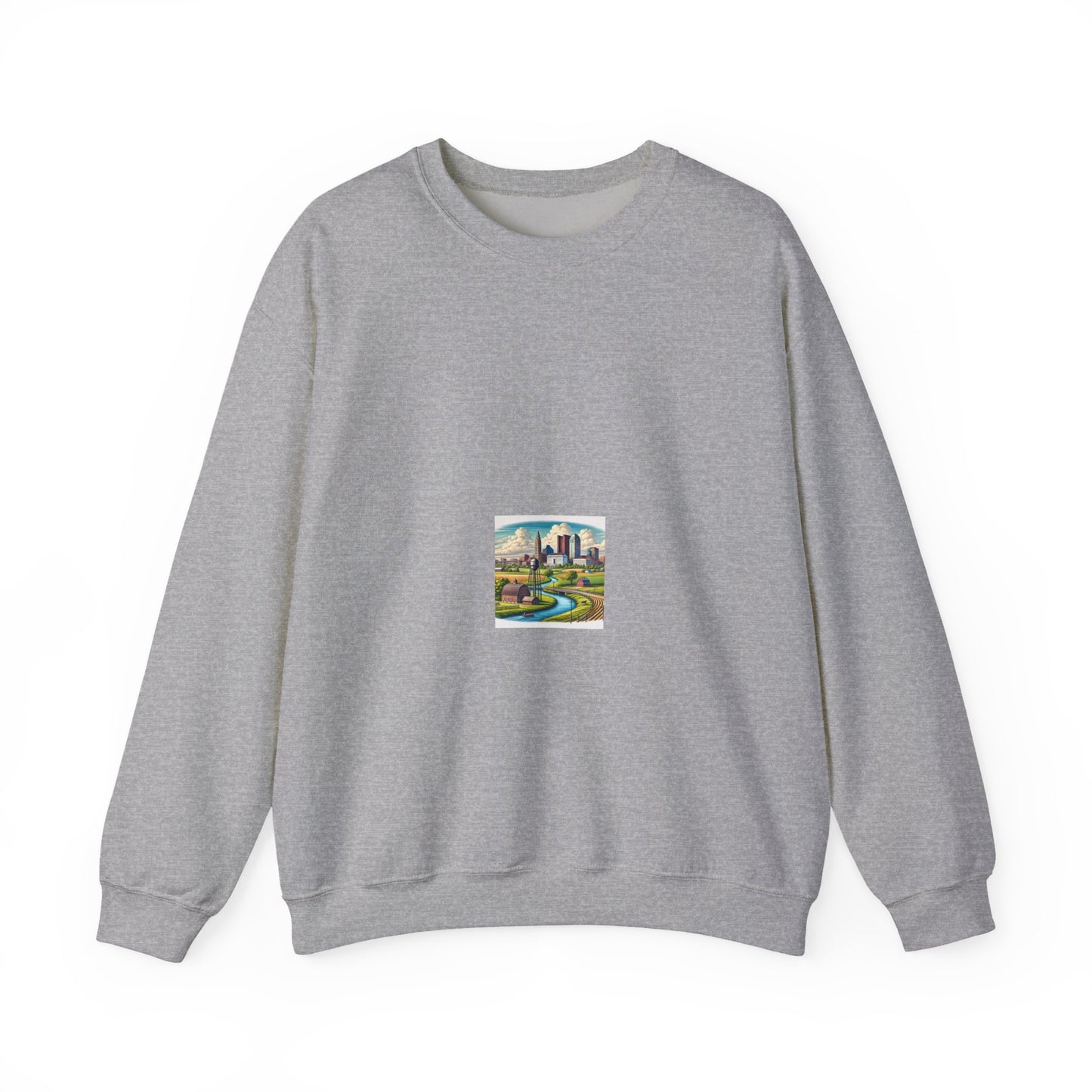 Rural River City Skyline Hometown Landscape Sweatshirt