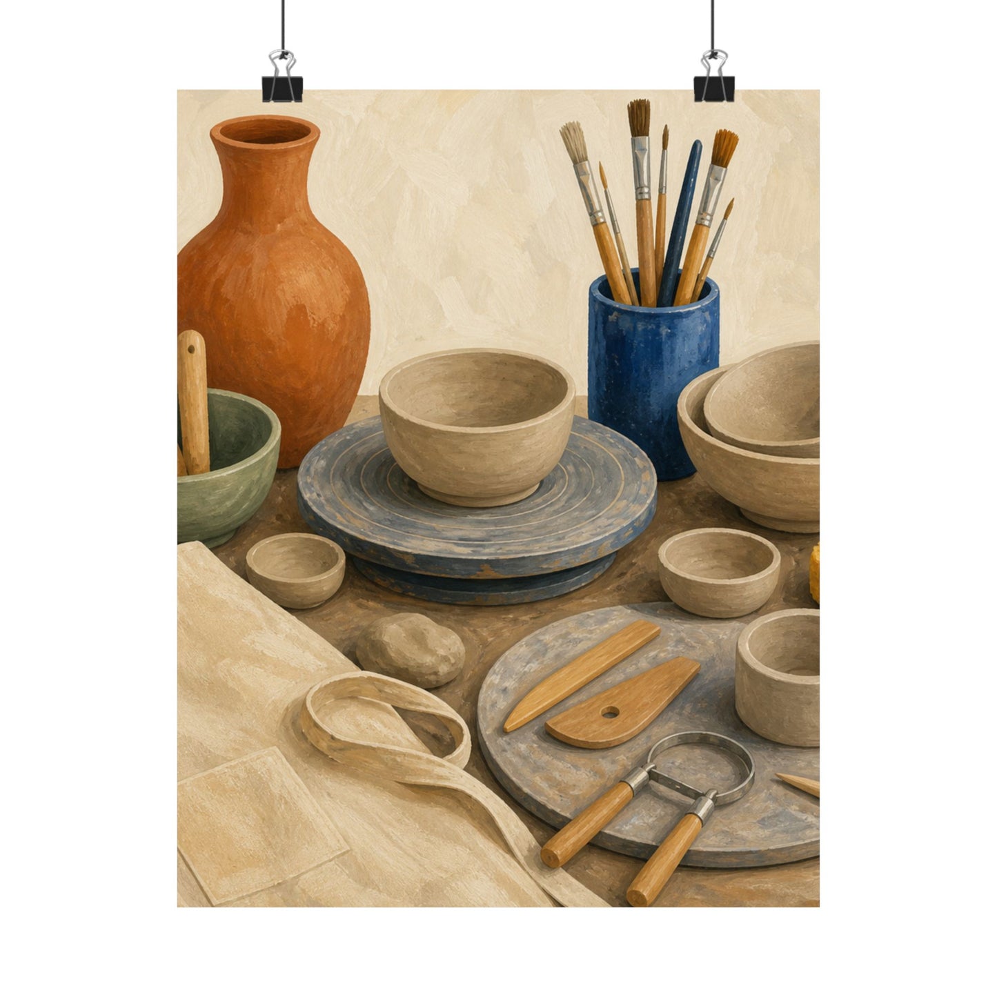Colorful Pottery Studio Hobby Poster