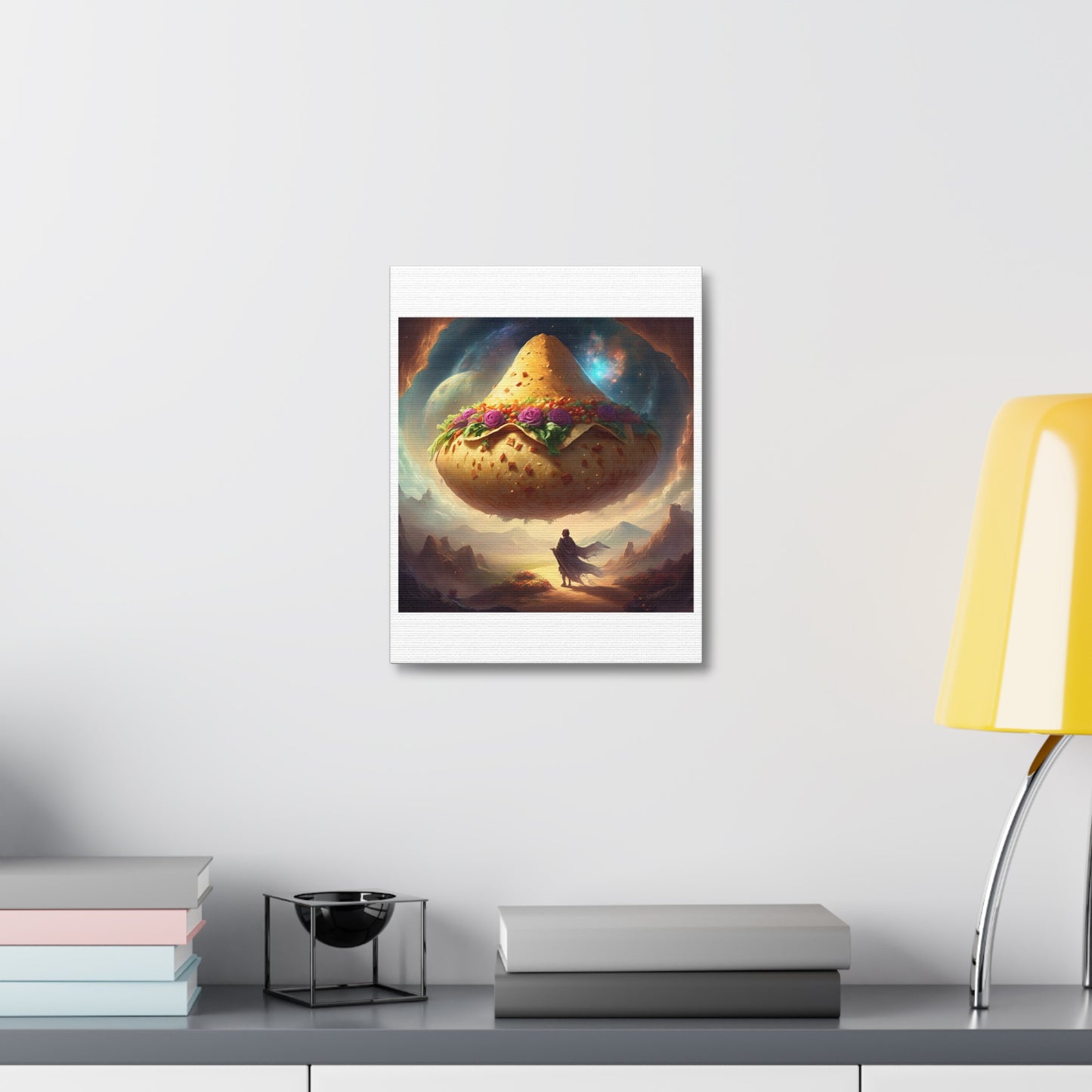 Cosmic Taco Planetoid Surreal Food Fantasy Art Canvas