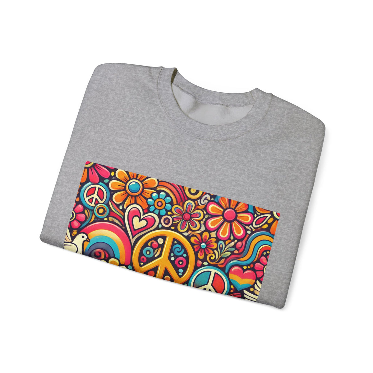 Colorful Peace Floral Pattern Sweatshirt